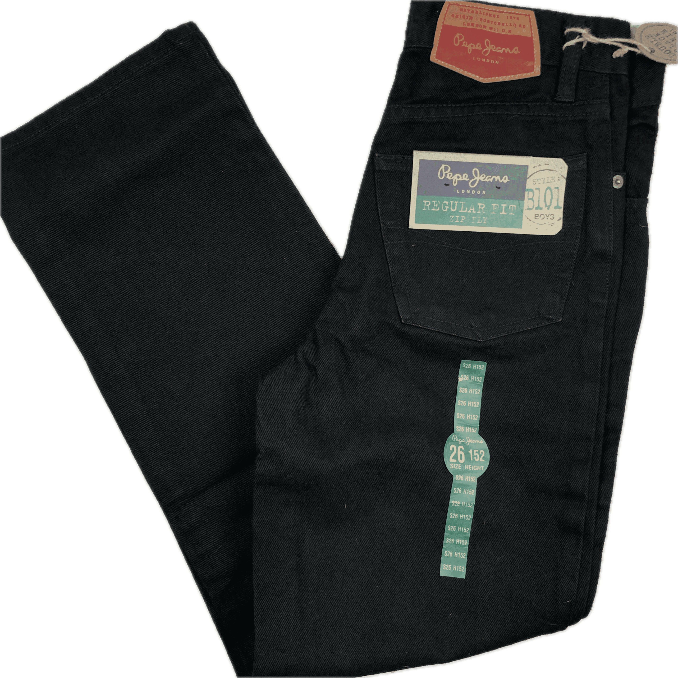 NWT - Vintage Deadstock Pepe Jeans Original B101 Boys Black Denim Jeans - Size 12 — photo 1 of 5
