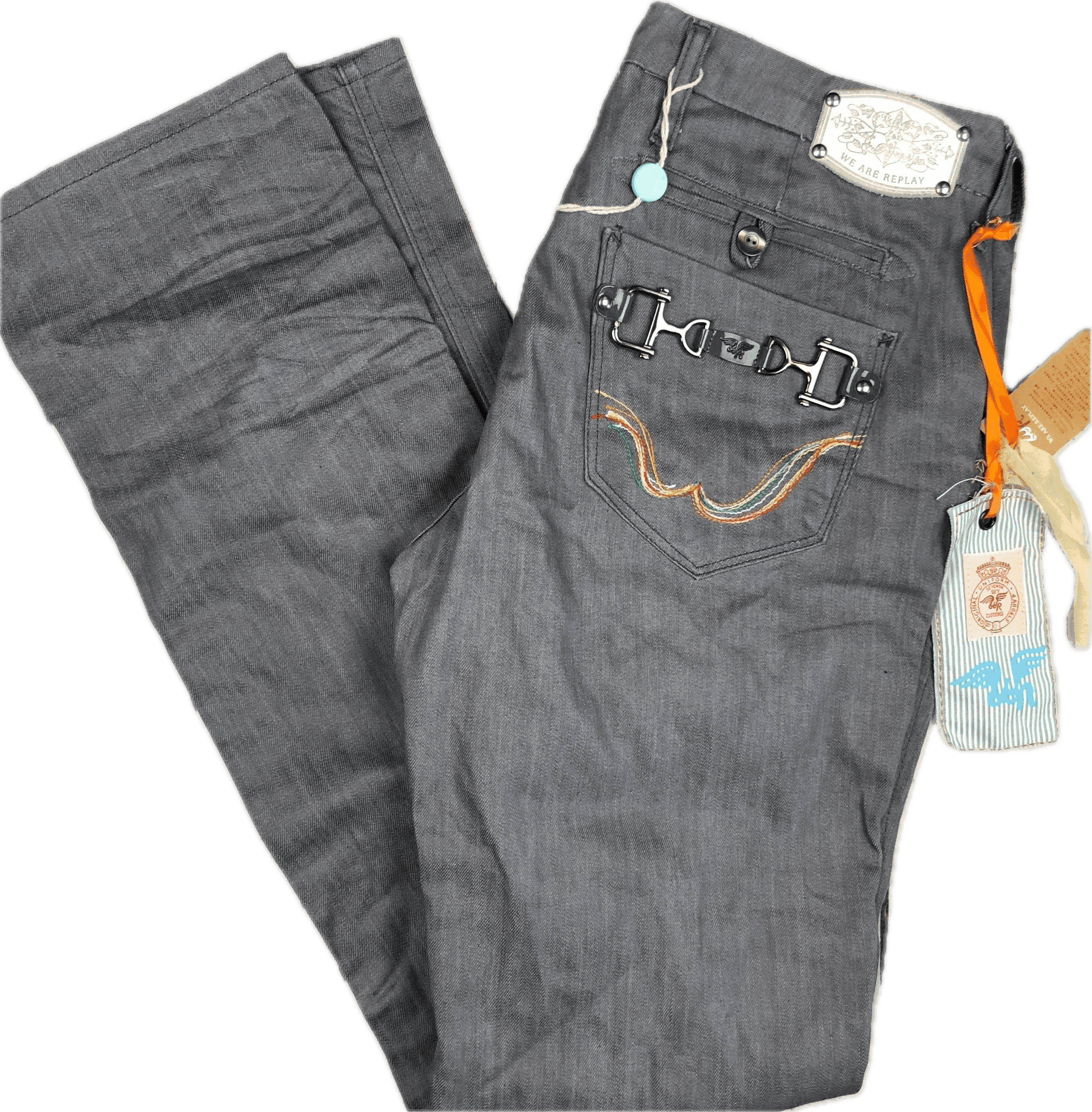 NWT - Replay Italy Charcoal 'Giusta' Low Rise RRP $593.00- Size 33/34 — photo 1 of 9