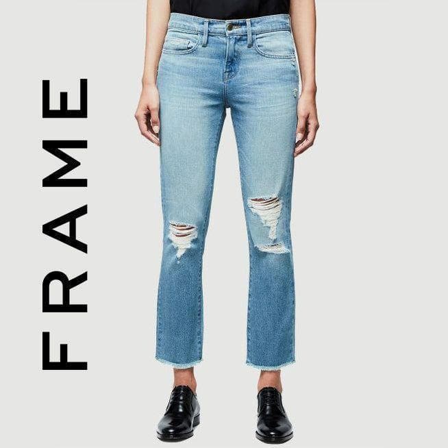 NWT- Frame Denim 'Le Boy' Stretch Distressed Jeans RRP $445 -Size 25 — photo 2 of 3