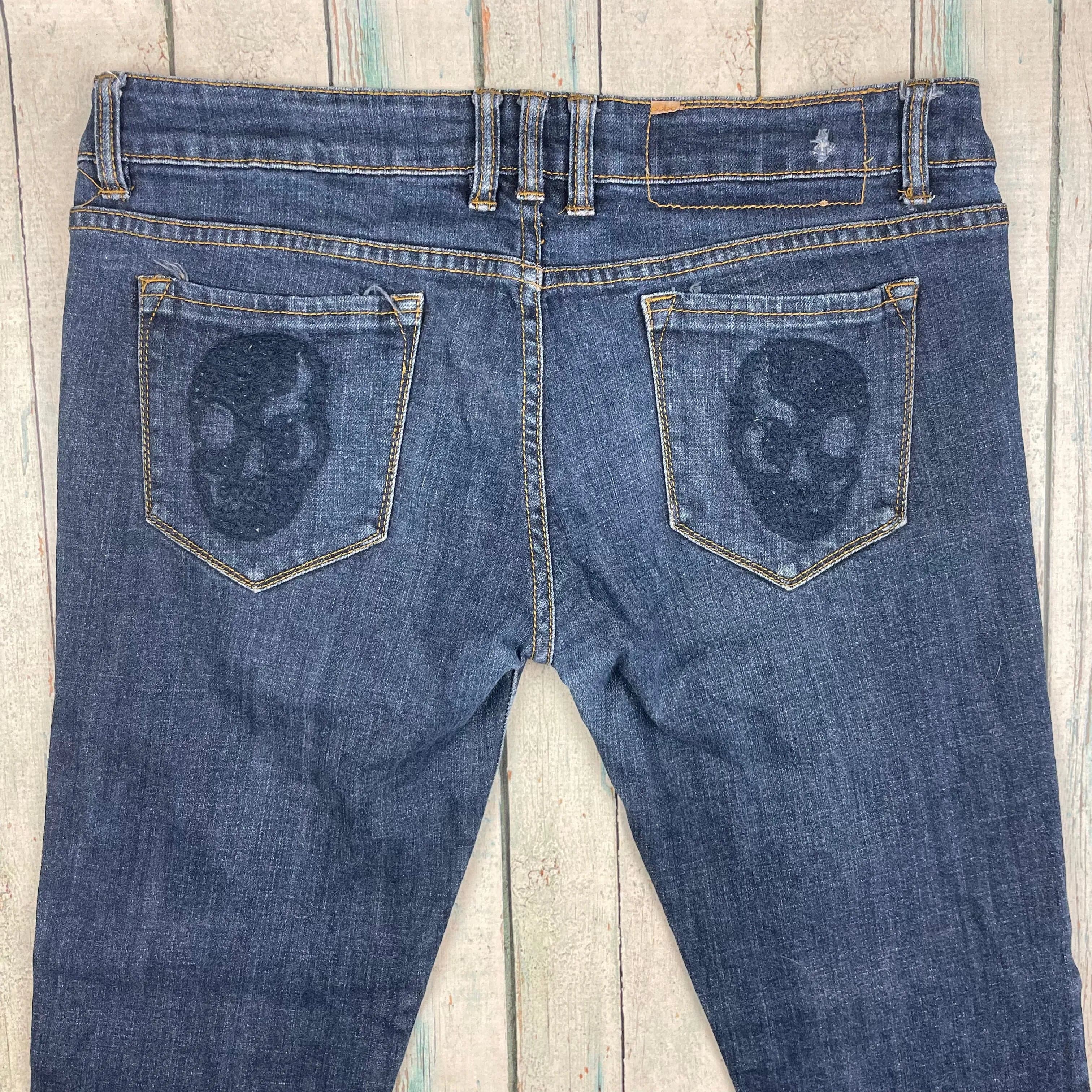Cheap Monday 'Tight Satin Grey' Skinny Logo Pocket Jeans - Size 32 Short — photo 3 of 7