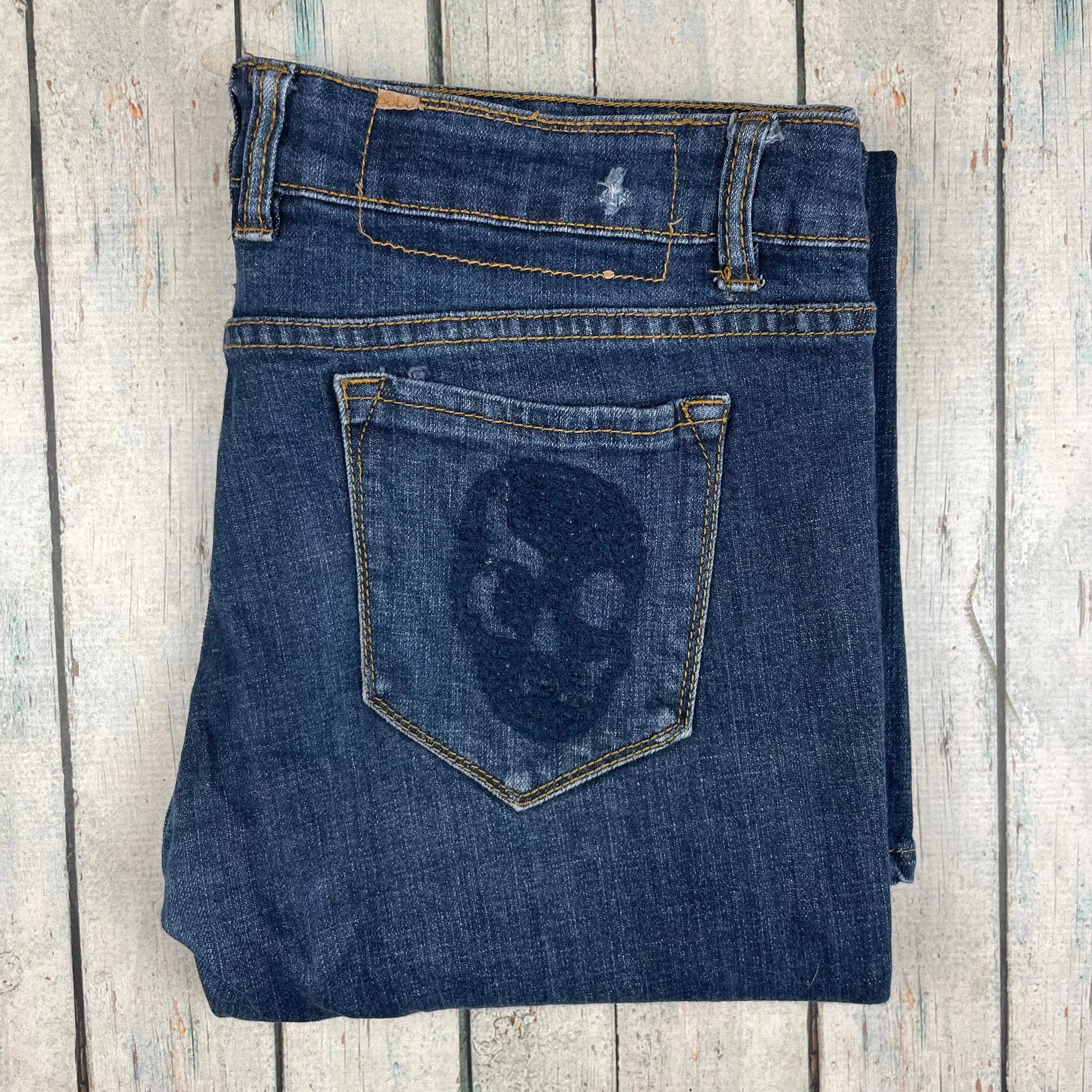 Cheap Monday 'Tight Satin Grey' Skinny Logo Pocket Jeans - Size 32 Short — photo 5 of 7