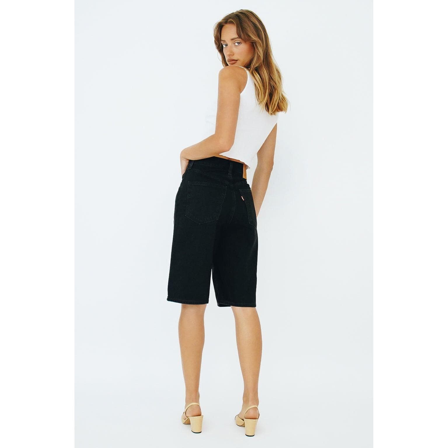NWT - Levis 'High Loose Bermuda Shorts' Black Aged Denim - Size 26 — photo 4 of 4