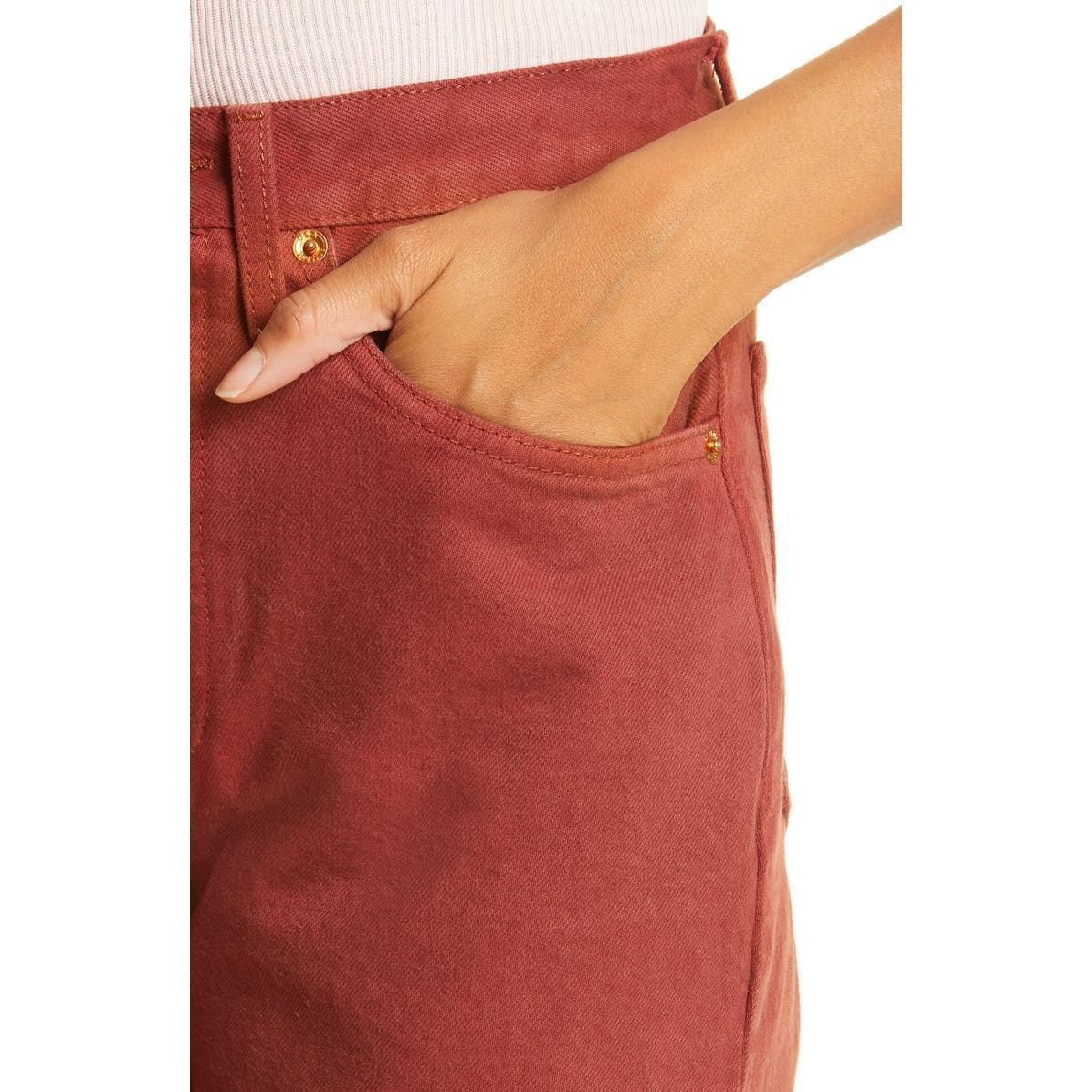 NWT- Re/Done 'High Rise Stovepipe' Washed Brick Jeans RRP $465 -Size 28 — photo 4 of 6