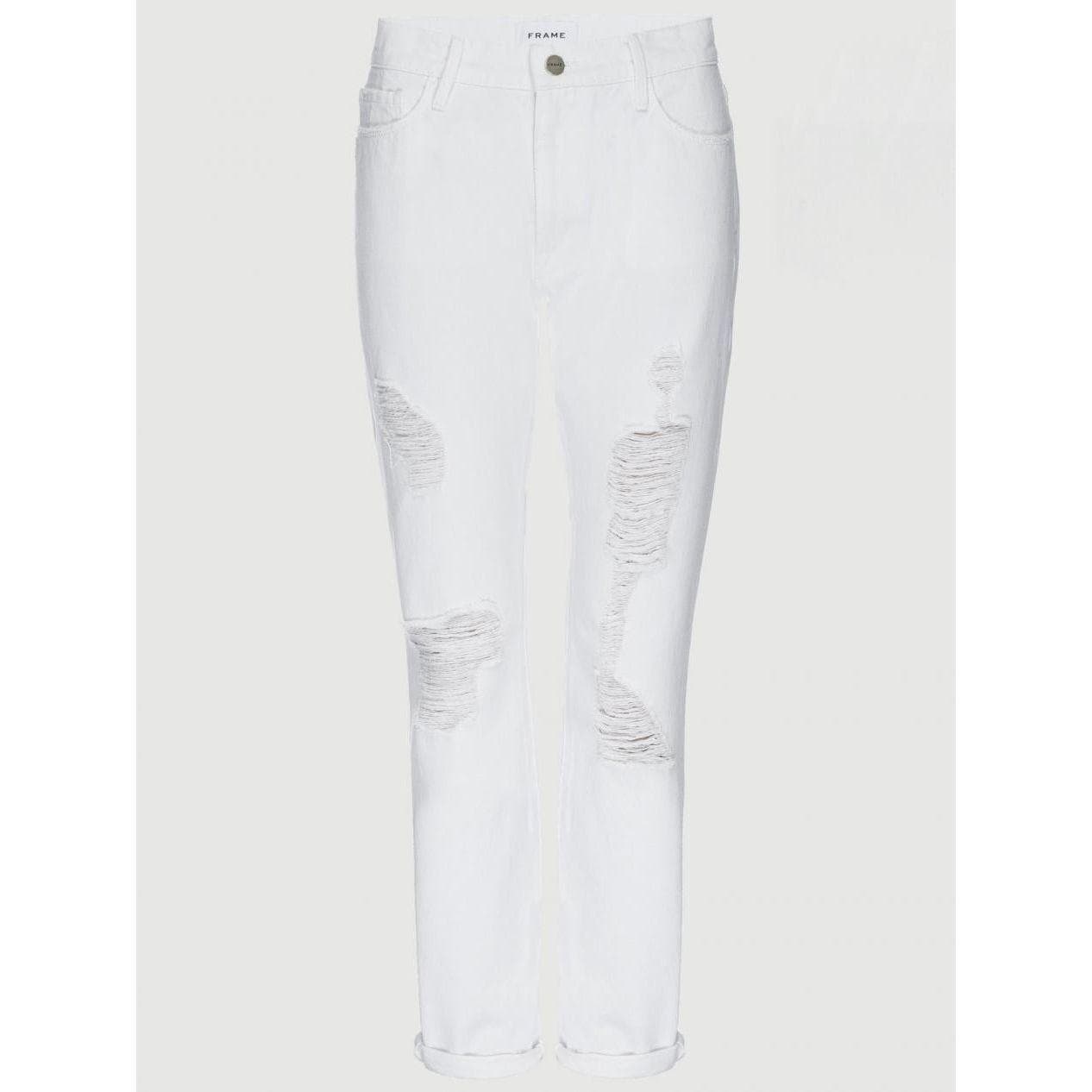 NWT- Frame Denim 'Le Garcon' White Boyfriend Jeans RRP $365 -Size 27 — photo 2 of 2