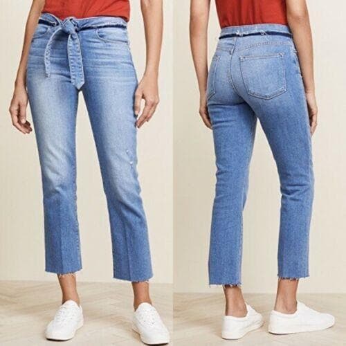 NWT- Frame Denim 'Le High Straight' Tie Waist Jeans RRP $425 -Size 26 — photo 2 of 5