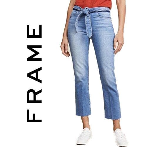 NWT- Frame Denim 'Le High Straight' Tie Waist Jeans RRP $425 -Size 29 — photo 1 of 6