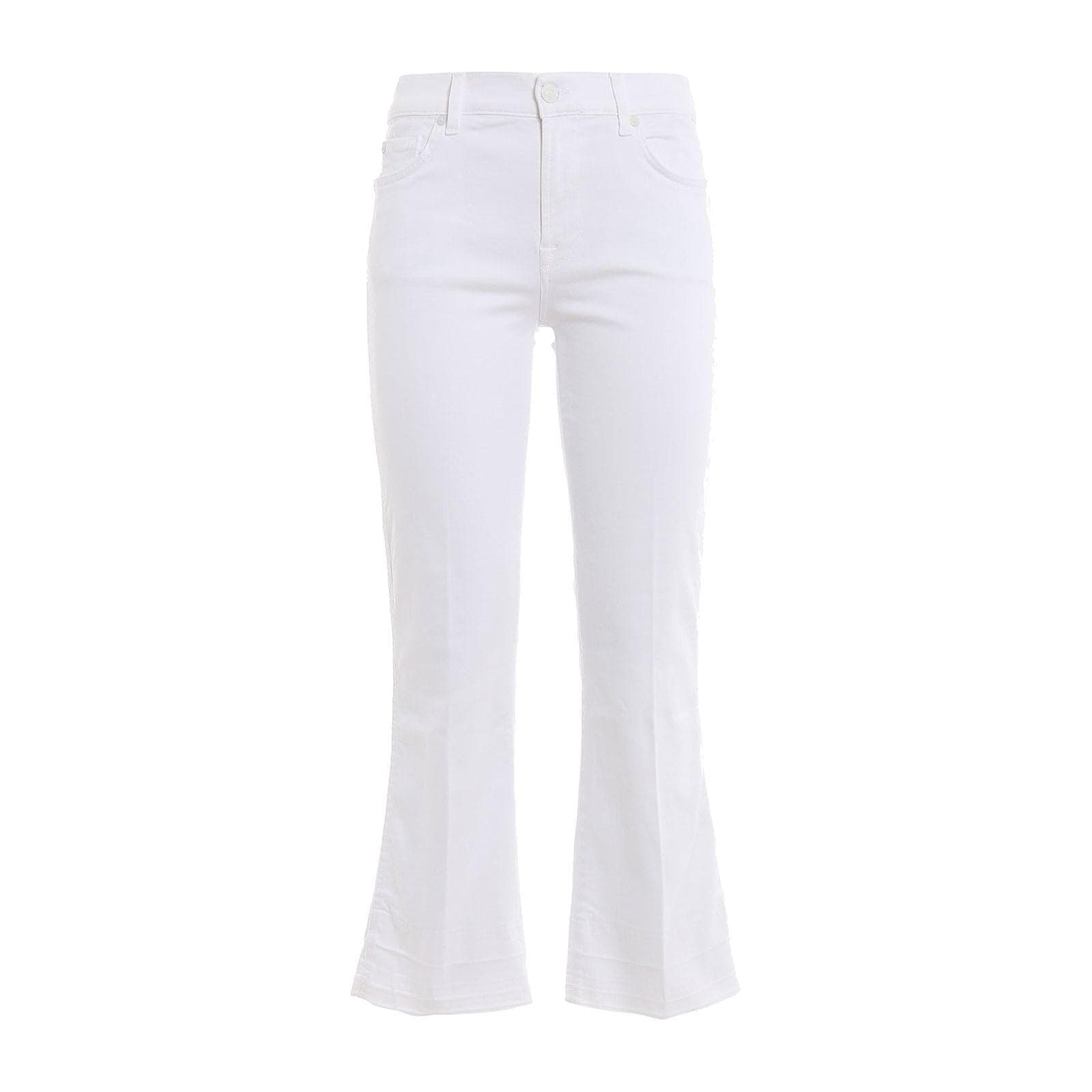 NWT- 7 for all Mankind 'Cropped Boot Unrolled' Slim Illusion White Jeans Size- 25 — photo 3 of 6