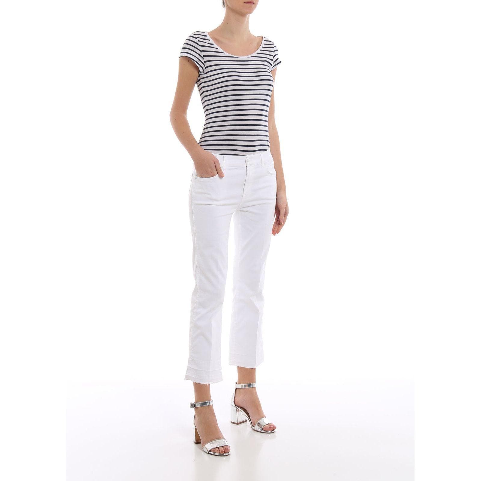 NWT- 7 for all Mankind 'Cropped Boot Unrolled' Slim Illusion White Jeans Size- 25 — photo 5 of 6