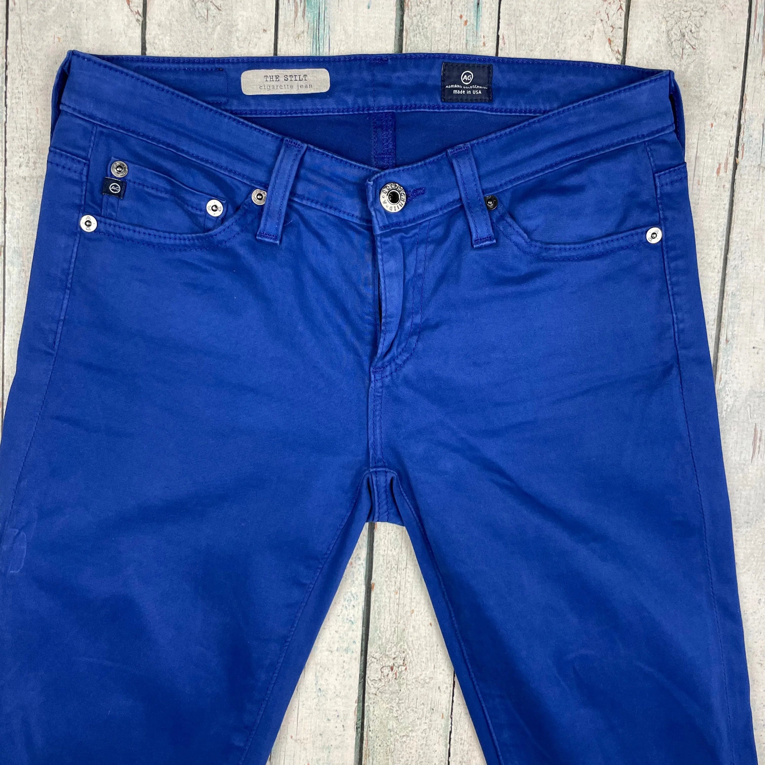 AG Adriano Goldschmied 'The Stilt' Cobalt Blue Cigarette Leg Jeans- Size 25R — photo 4 of 8