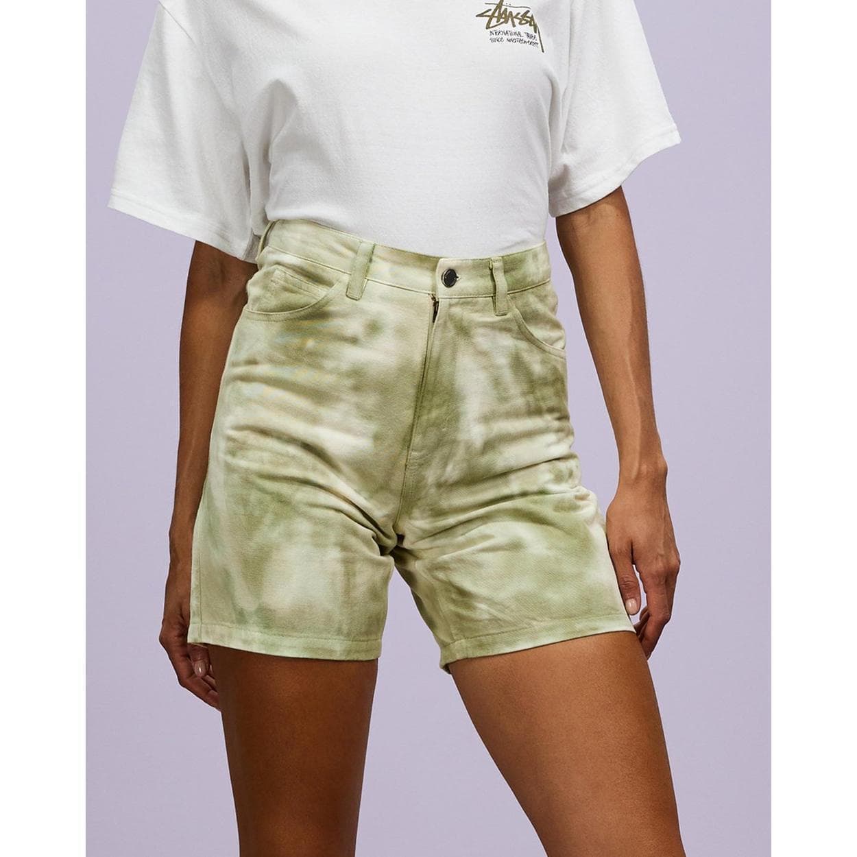 NWT -Stussy Malibu Green Tie Dye Denim Shorts - Size 10 — photo 4 of 4