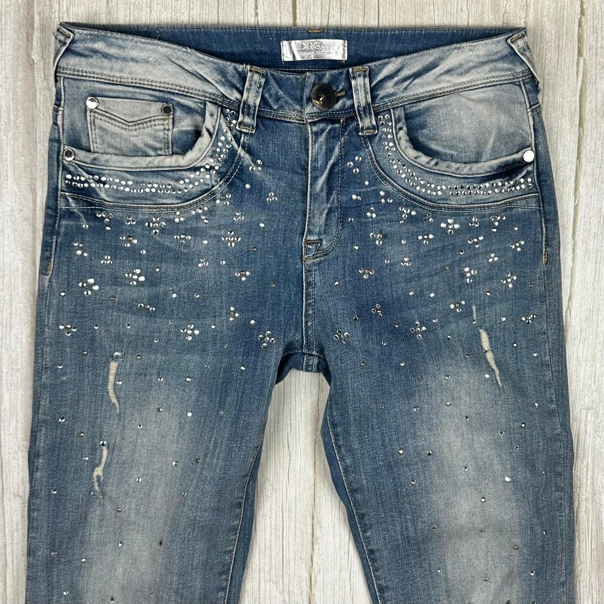 Morgan De Toi Crystal Embellished Jeans- Suit Size 28 — photo 4 of 9