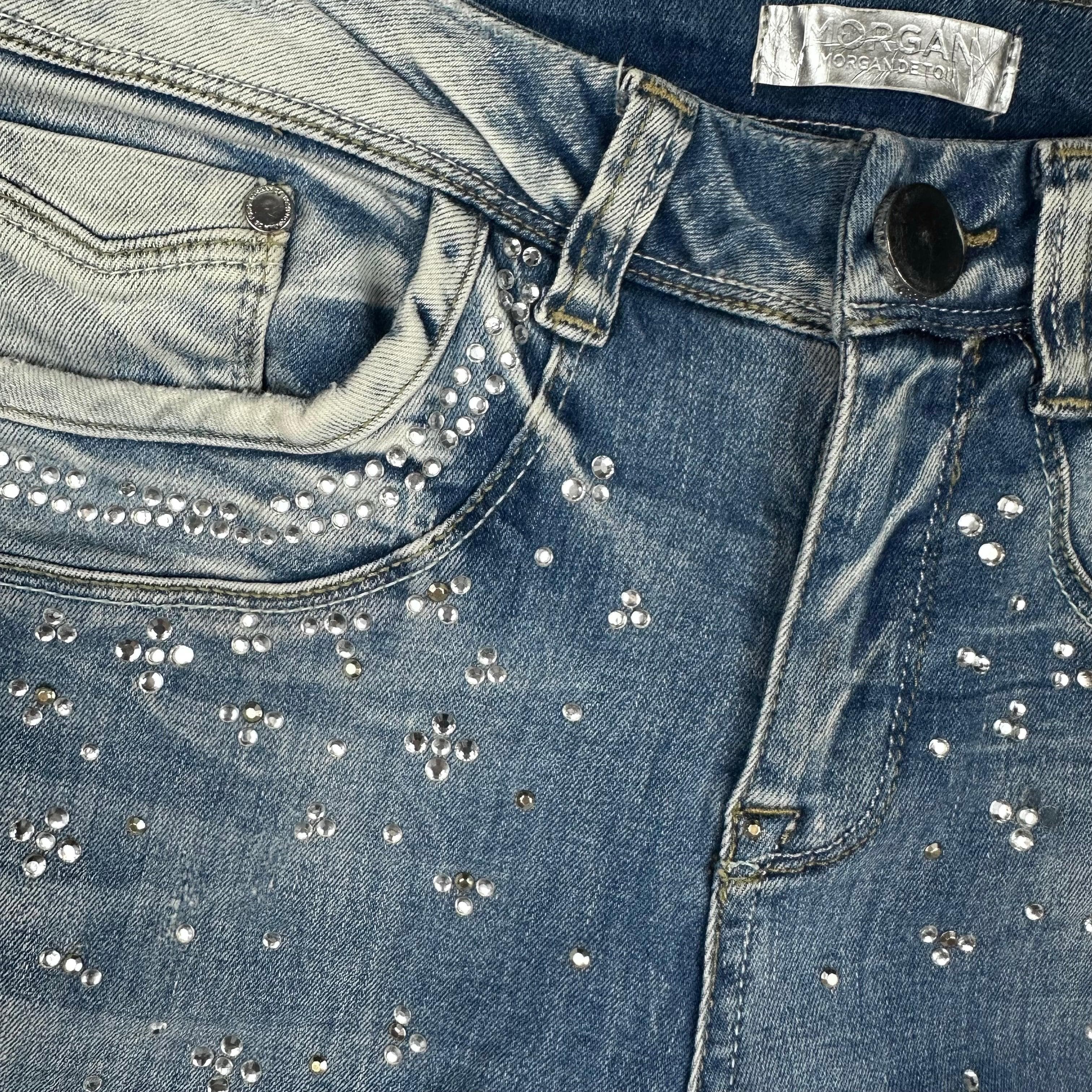 Morgan De Toi Crystal Embellished Jeans- Suit Size 28 — photo 6 of 9