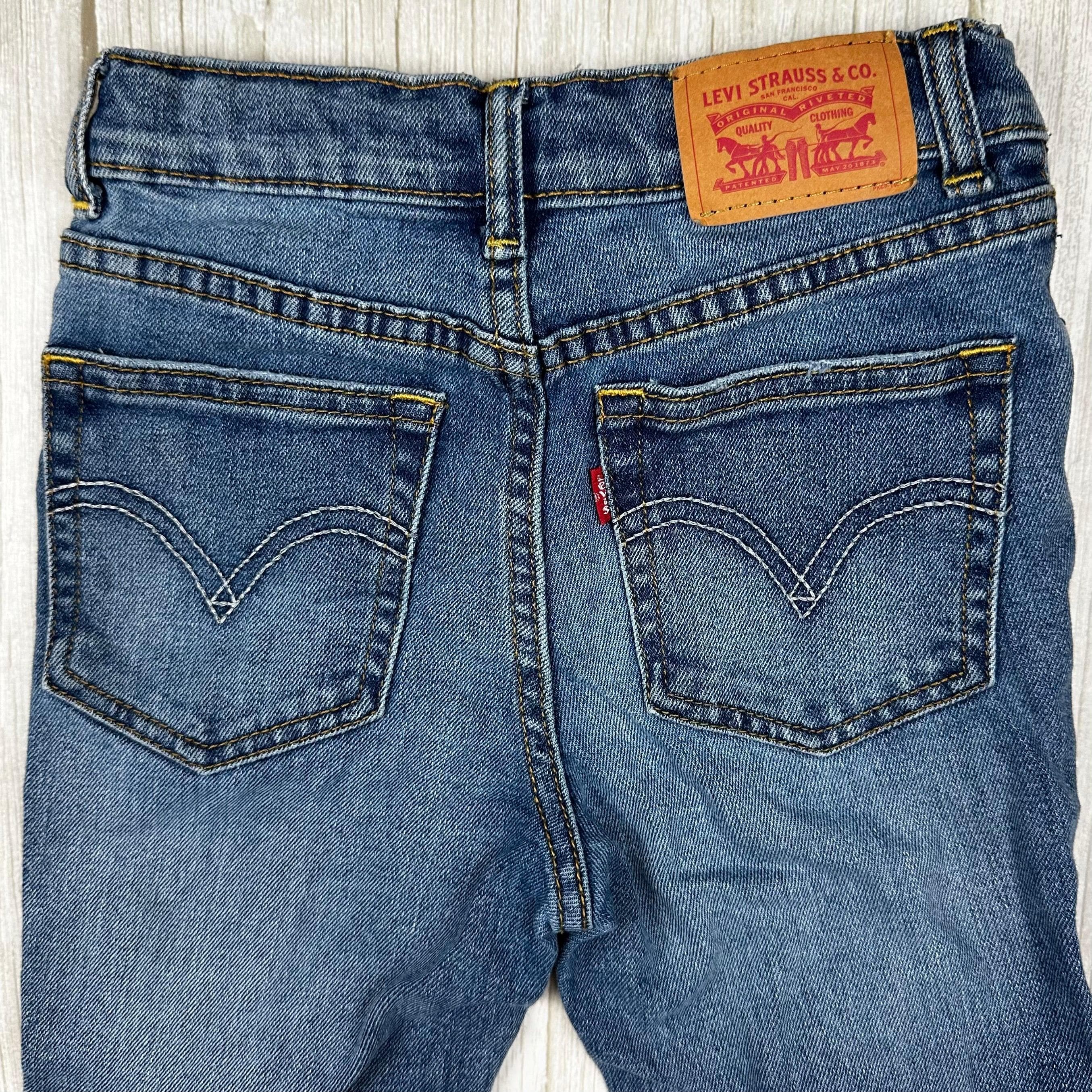 Levis Girls High Rise Ankle Straight Stretch Jeans - Size 7 — photo 4 of 7