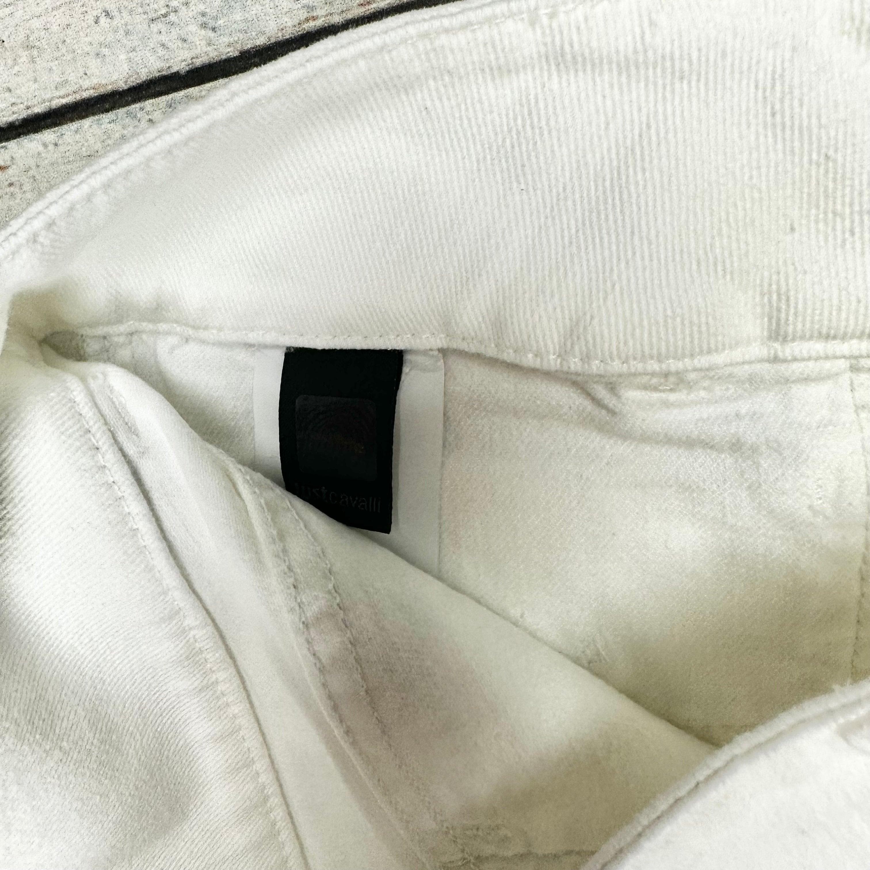 NWT- Just Cavalli Ladies Slim Gold & White Cuffed Jeans - Size 26 — photo 8 of 8