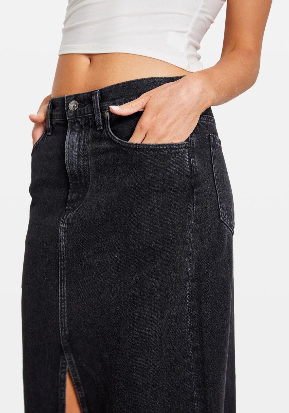 AGOLDE 'Leif Skirt' Vintage Wash Denim Maxi Skirt - Size 28 — photo 4 of 10