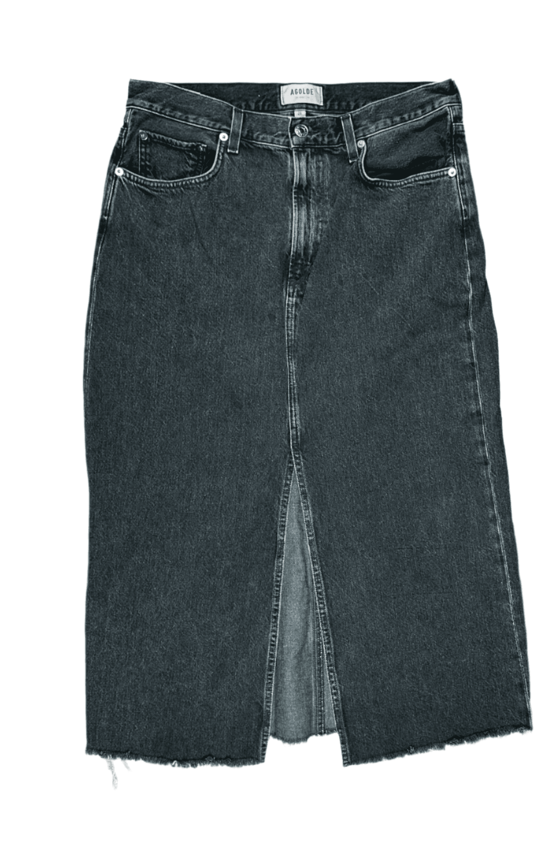 AGOLDE 'Leif Skirt' Vintage Wash Denim Maxi Skirt - Size 28 — photo 8 of 10