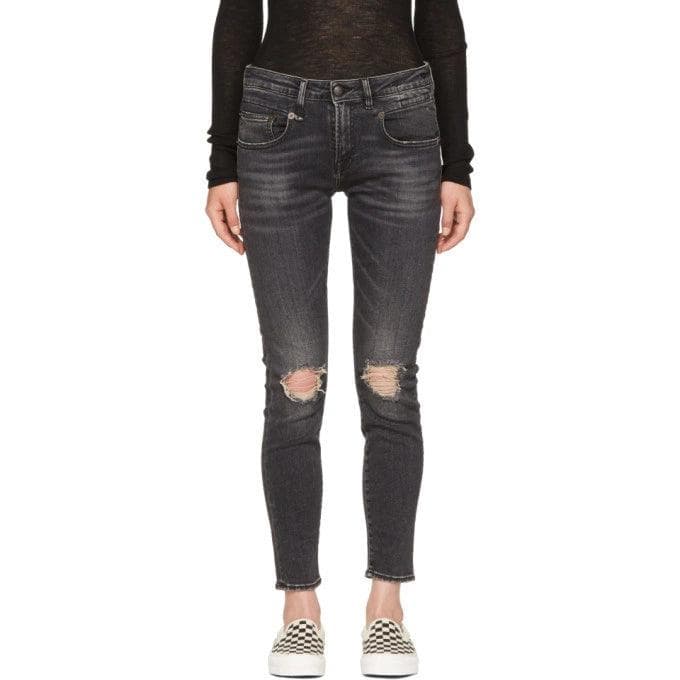 R13 Made in Italy 'Boy Skinny' Distressed Black Jeans- Size 25 — photo 1 of 8