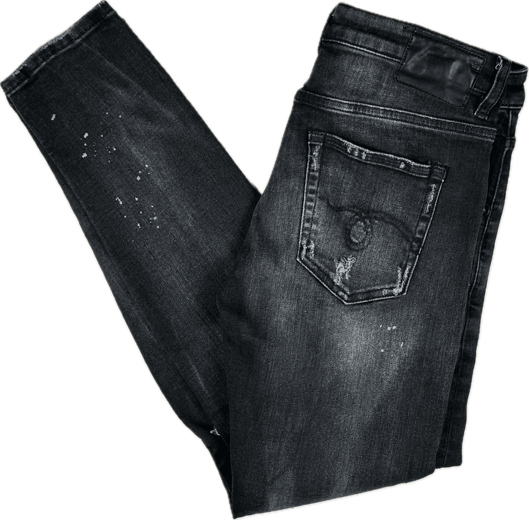 R13 Made in Italy 'Boy Skinny' Distressed Black Jeans- Size 25 — photo 2 of 8