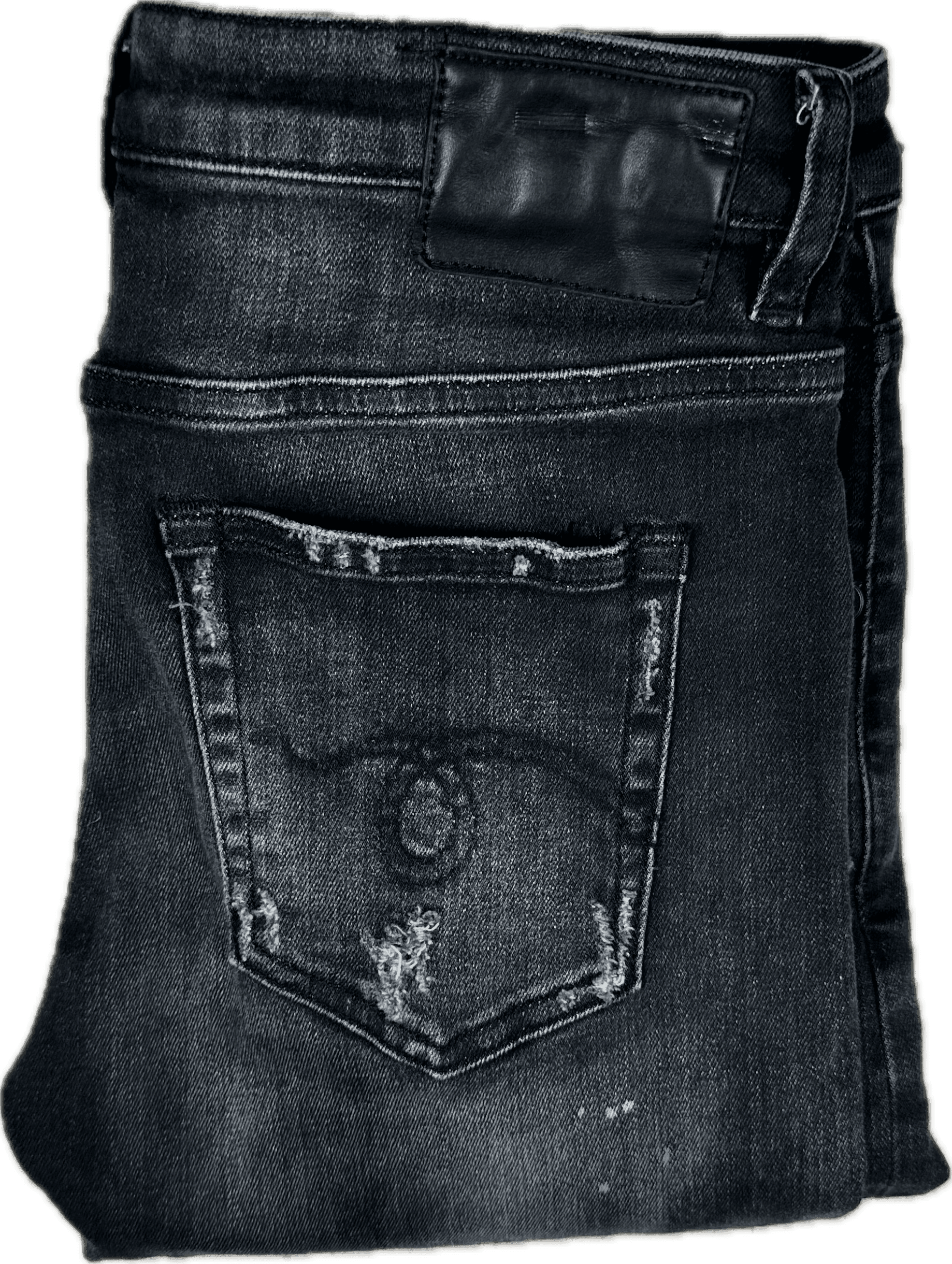 R13 Made in Italy 'Boy Skinny' Distressed Black Jeans- Size 25 — photo 7 of 8