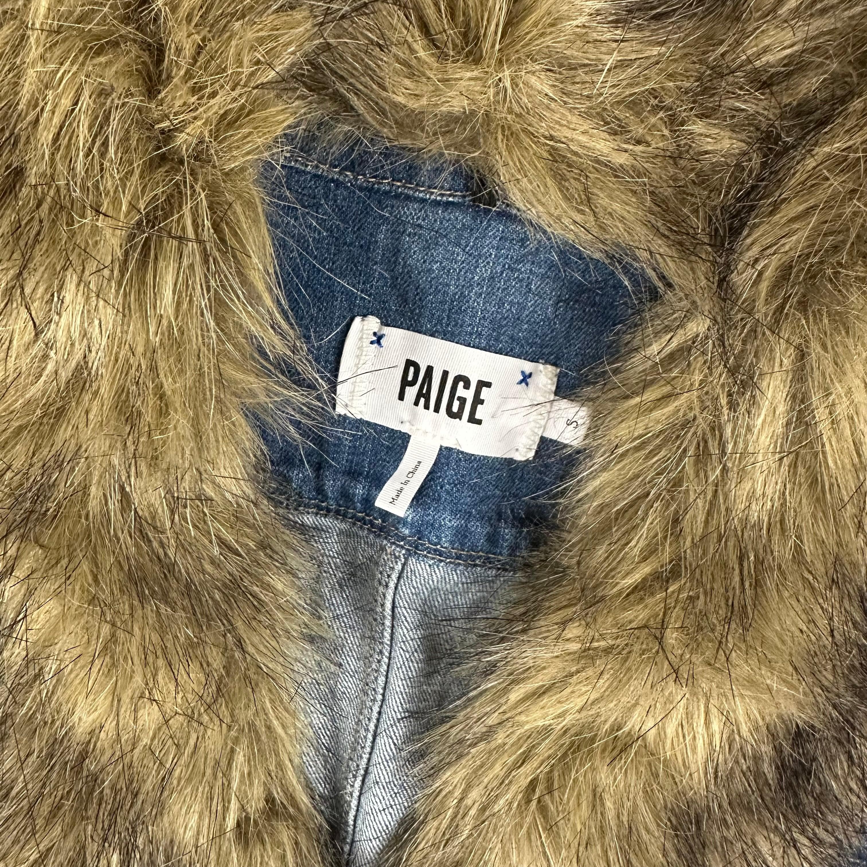 Paige Denim Detachable Fur Collar Denim Jacket - Size S — photo 2 of 9