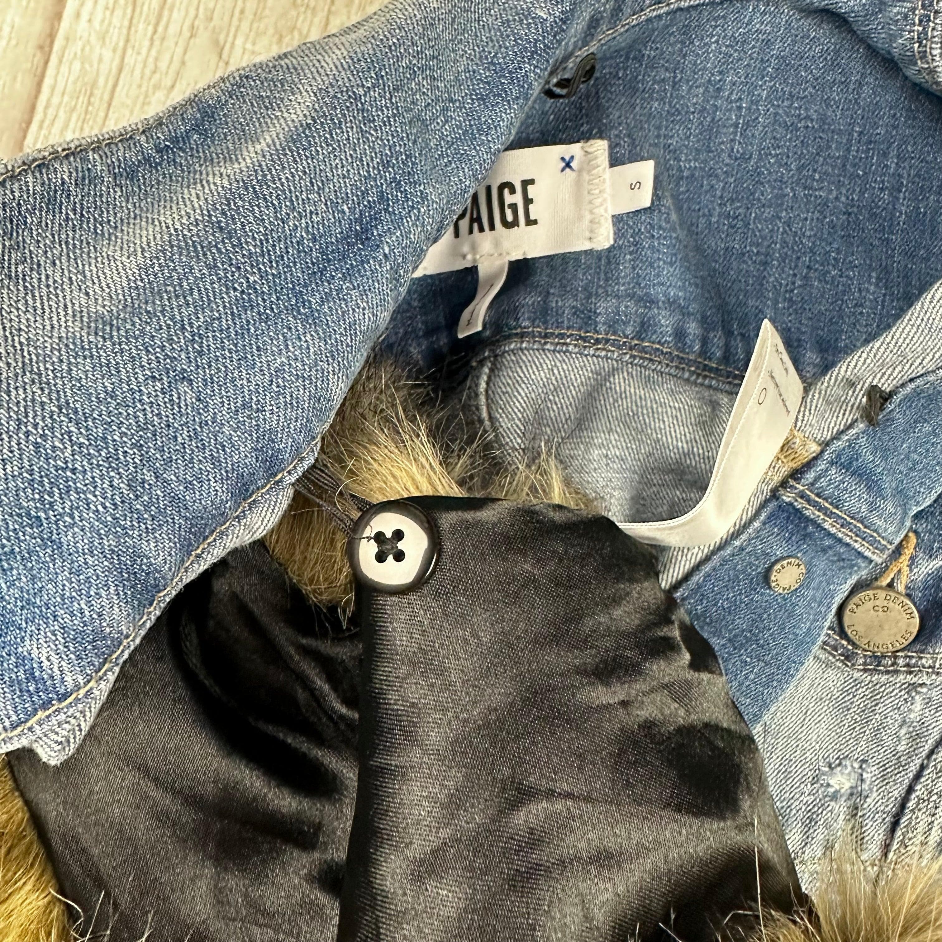Paige Denim Detachable Fur Collar Denim Jacket - Size S — photo 8 of 9