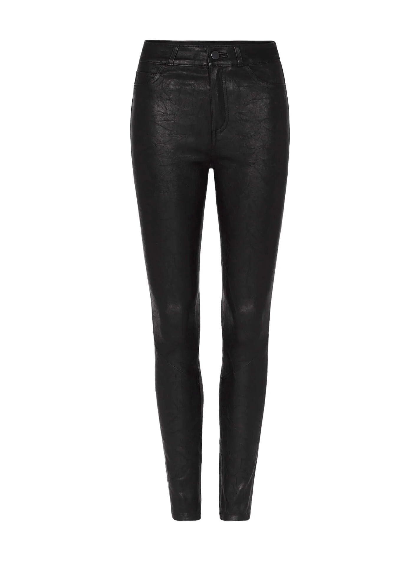 Paige Black Genuine Leather 'Hoxton' Jeans- Size 26 — photo 3 of 9