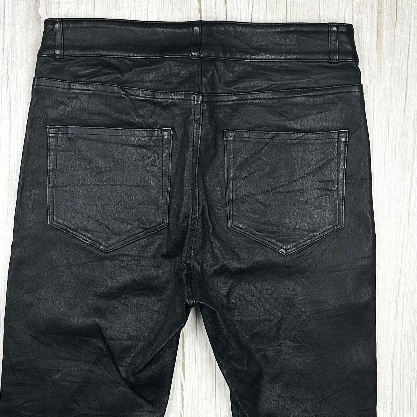 Paige Black Genuine Leather 'Hoxton' Jeans- Size 26 — photo 5 of 9