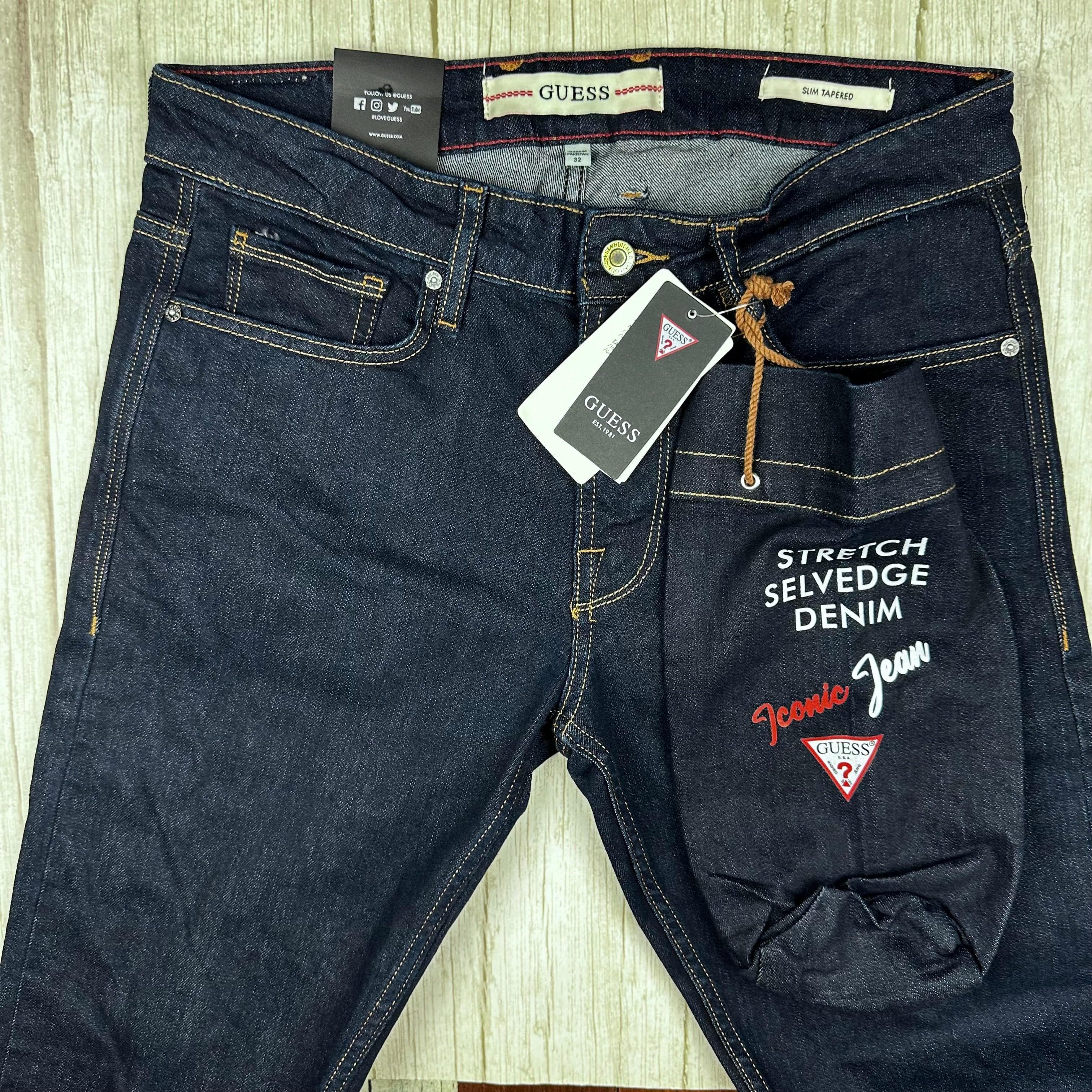 NWT- Guess Mens Slim Tapered Stretch Selvedge Jeans - Size 32R — photo 4 of 11