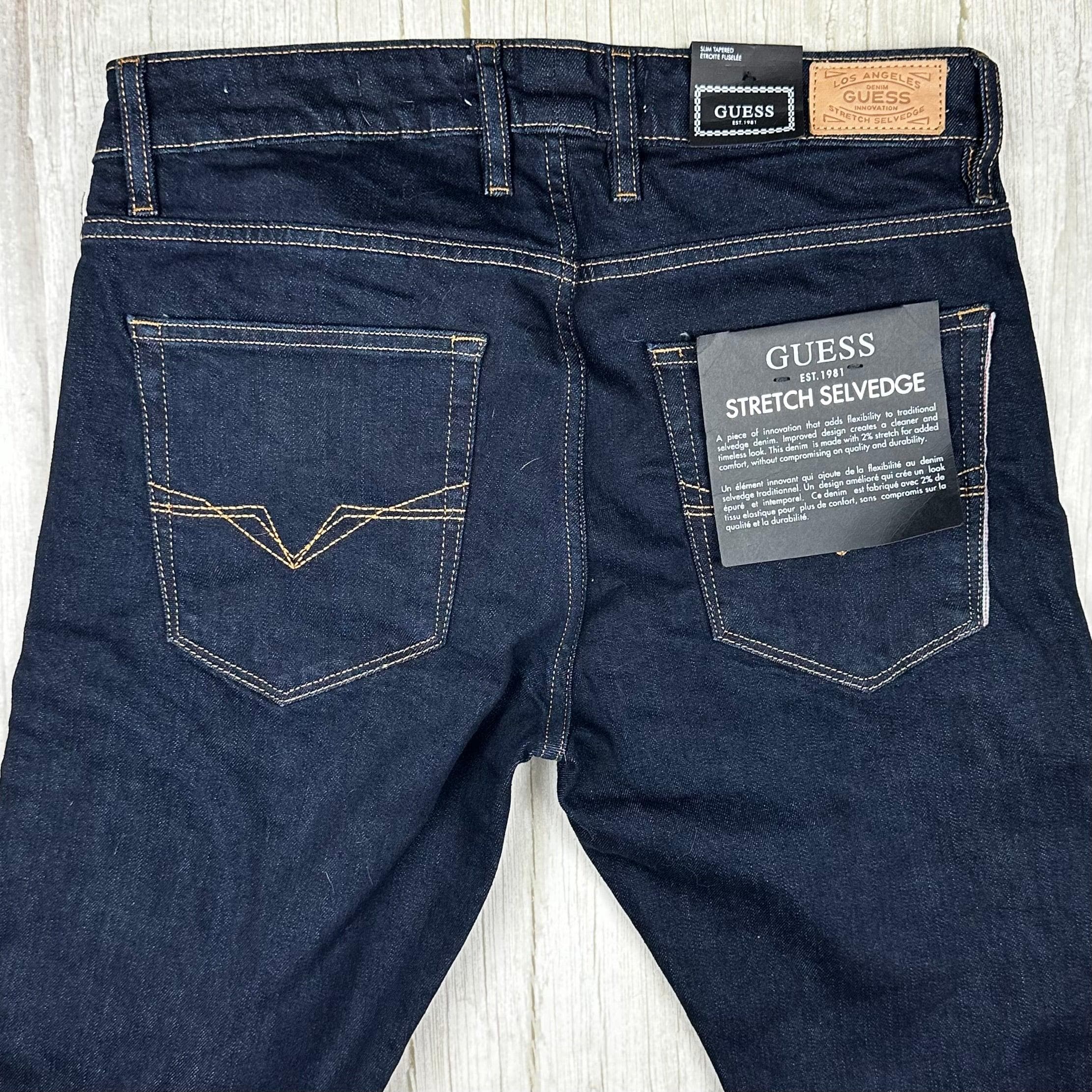 NWT- Guess Mens Slim Tapered Stretch Selvedge Jeans - Size 32R — photo 5 of 11