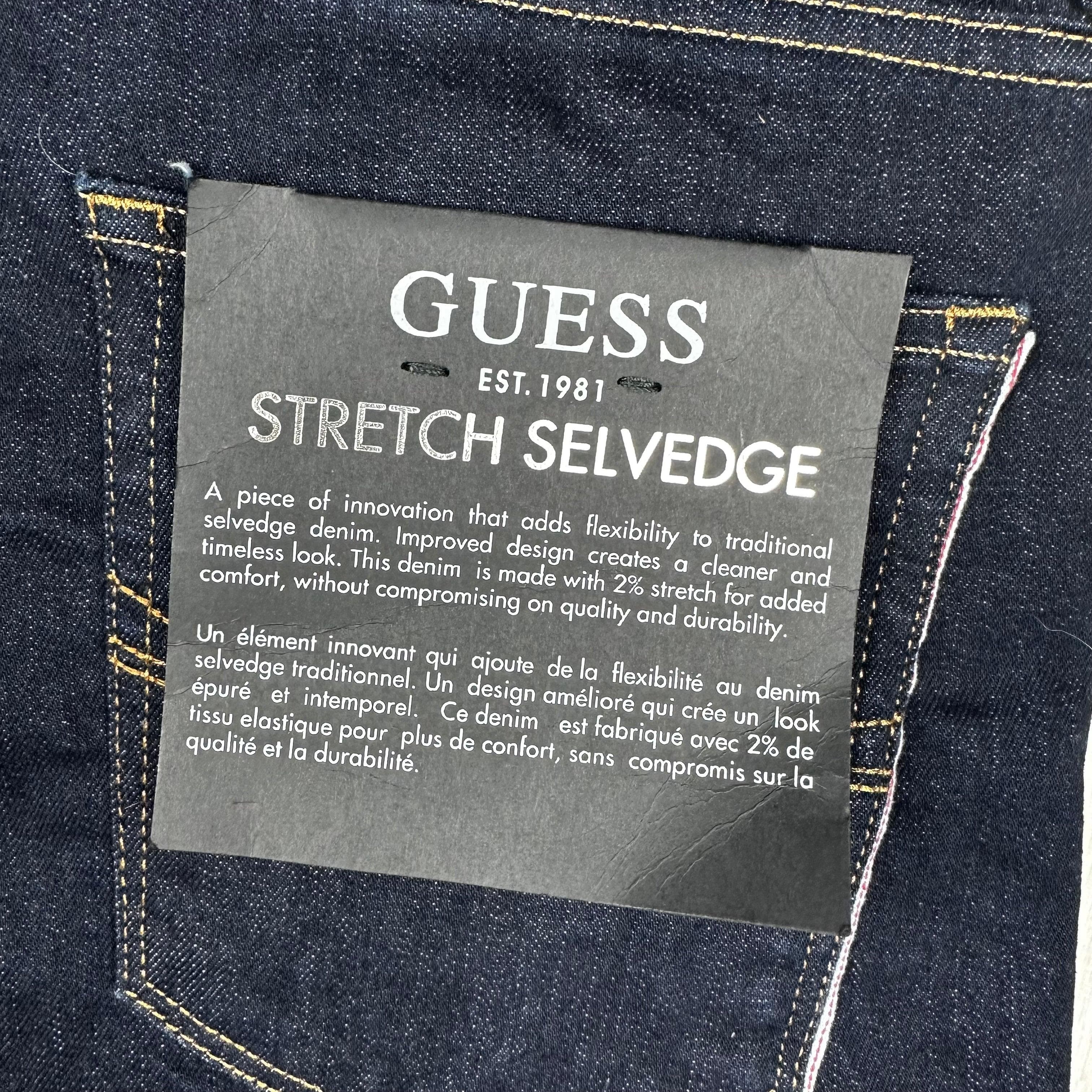 NWT- Guess Mens Slim Tapered Stretch Selvedge Jeans - Size 32R — photo 10 of 11