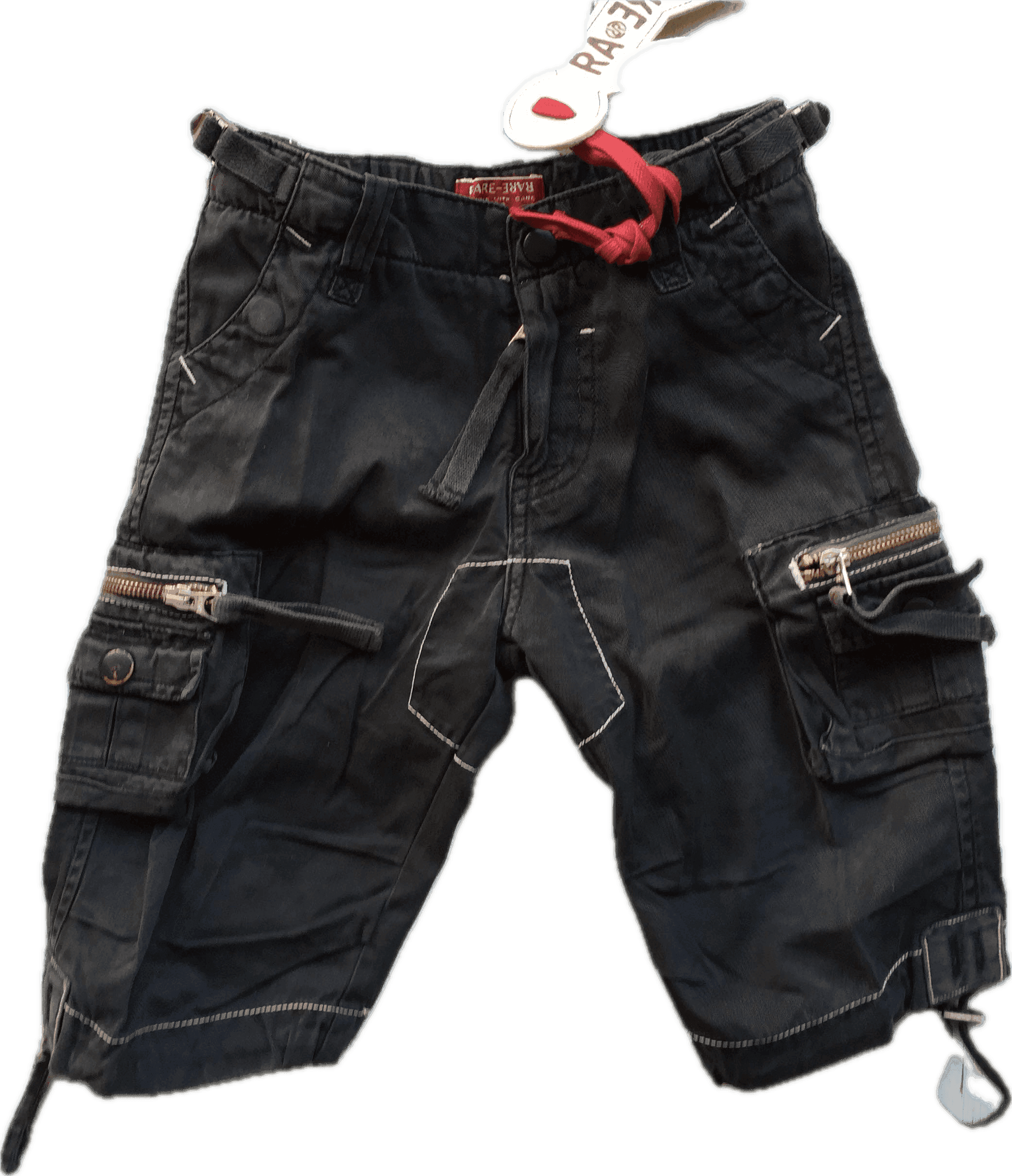 NWT - Ra-re Rag Recycle Italy Boys Black Long Cargo Shorts - Size 3 — photo 1 of 5