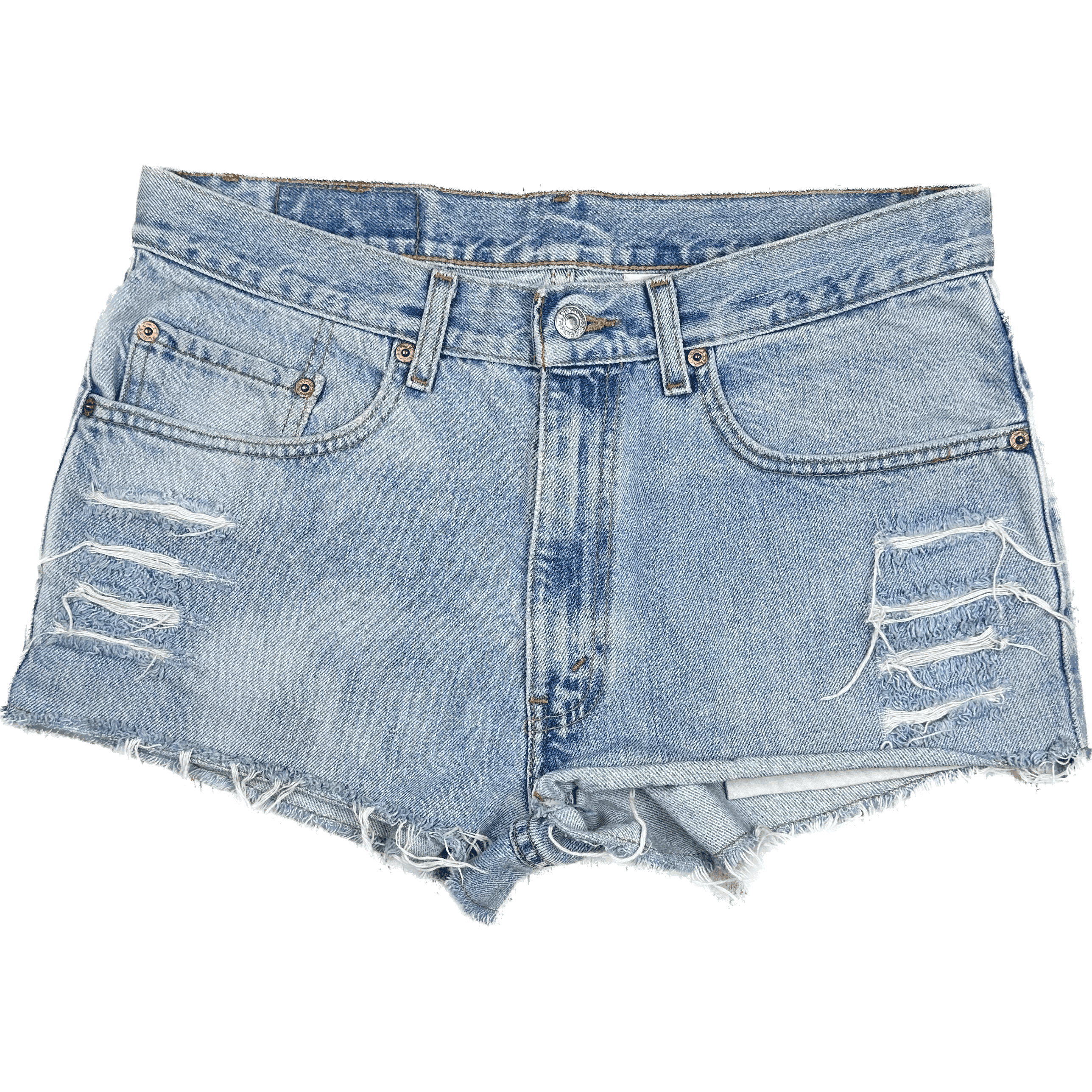 Levis 550 Ladies Distressed Denim Shorts ( Reworked) - Size 31 — photo 1 of 3
