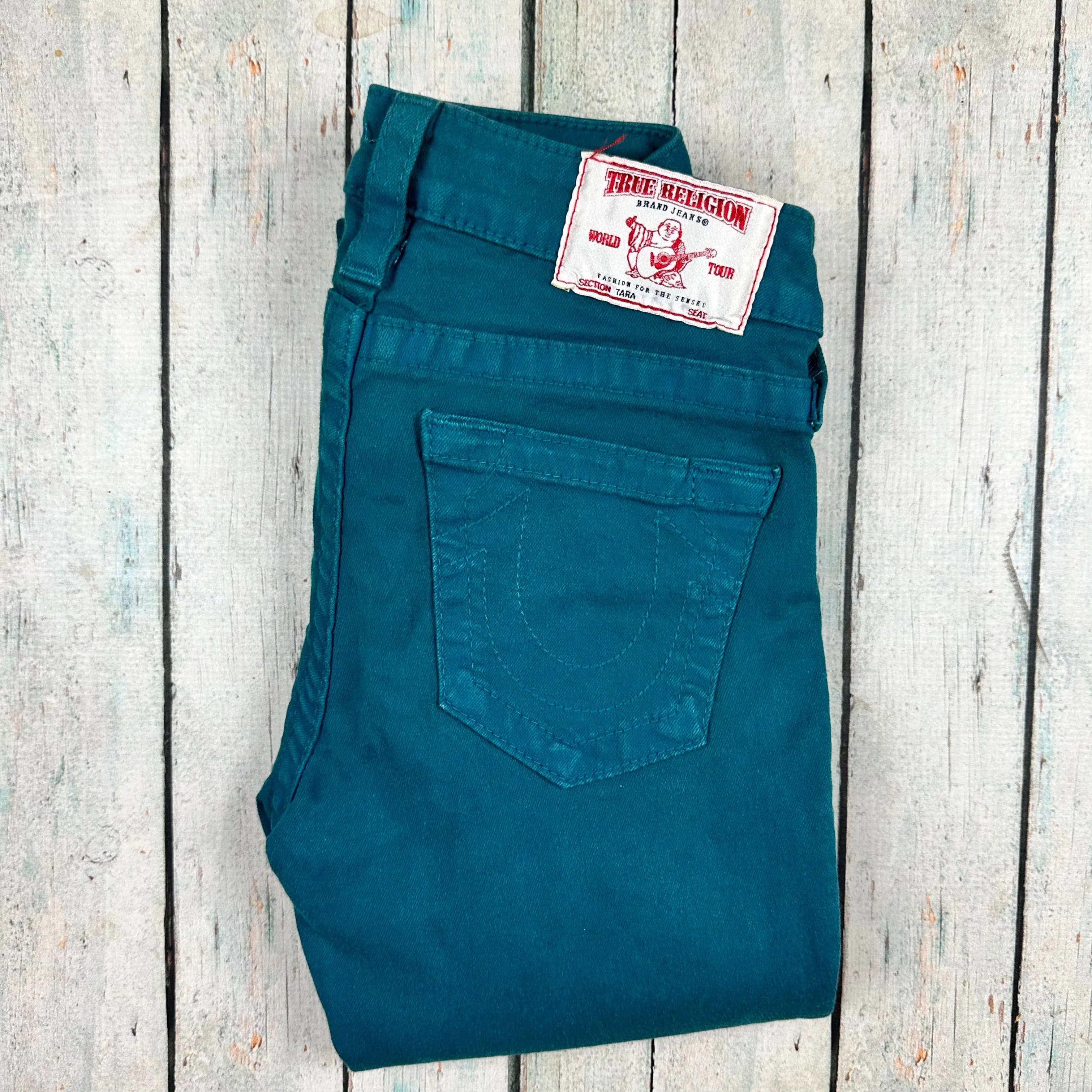 True Religion 'Tara' Green Skinny Ankle ZIp Jeans- Size 23 — photo 2 of 6