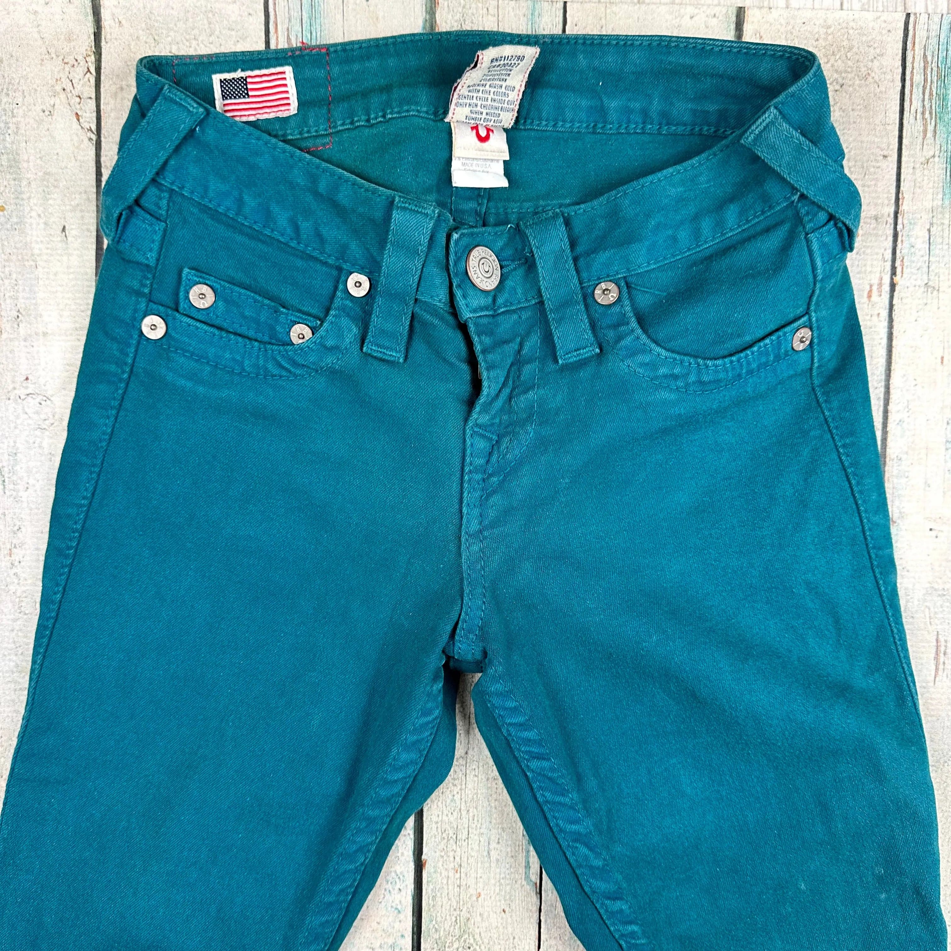 True Religion 'Tara' Green Skinny Ankle ZIp Jeans- Size 23 — photo 3 of 6