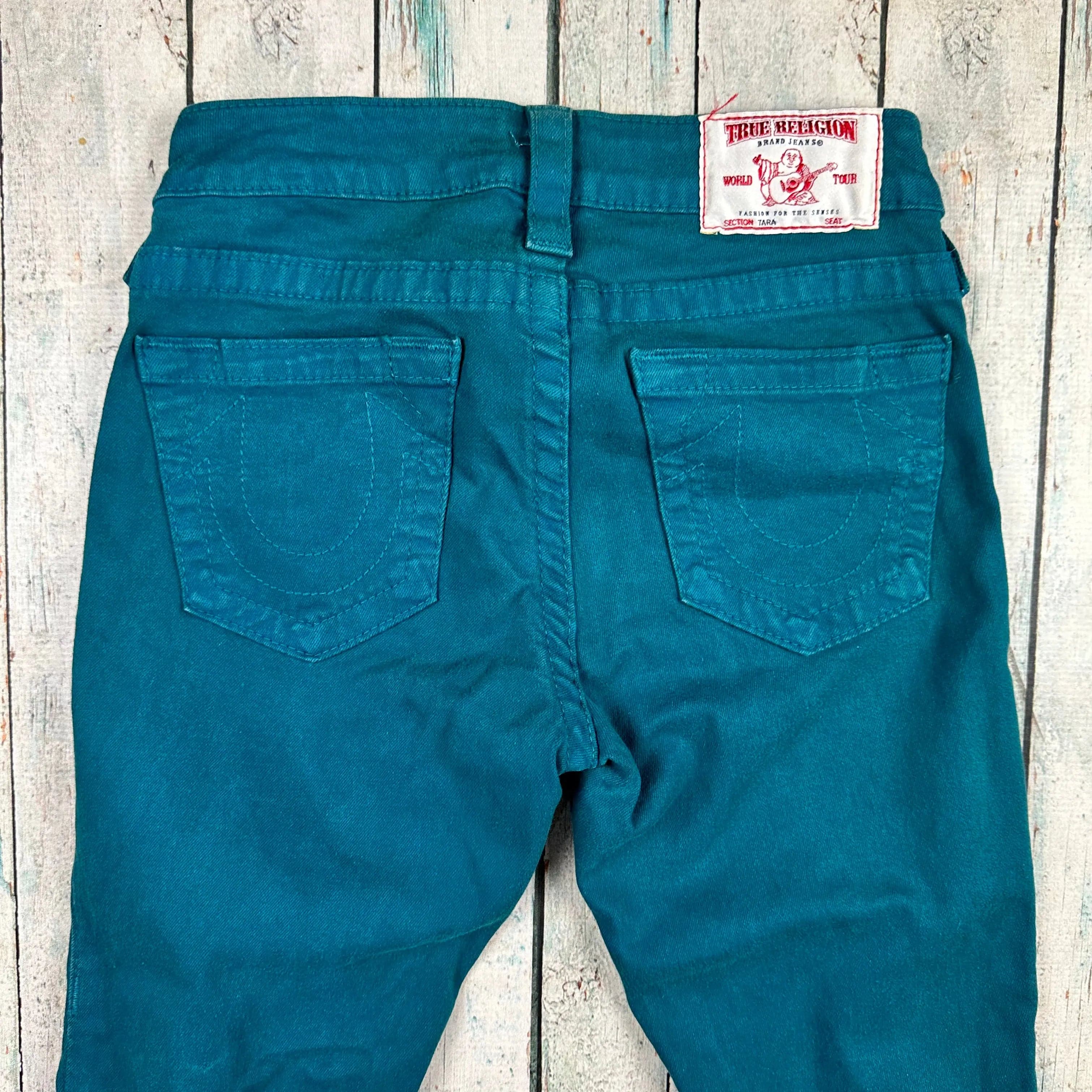 True Religion 'Tara' Green Skinny Ankle ZIp Jeans- Size 23 — photo 5 of 6