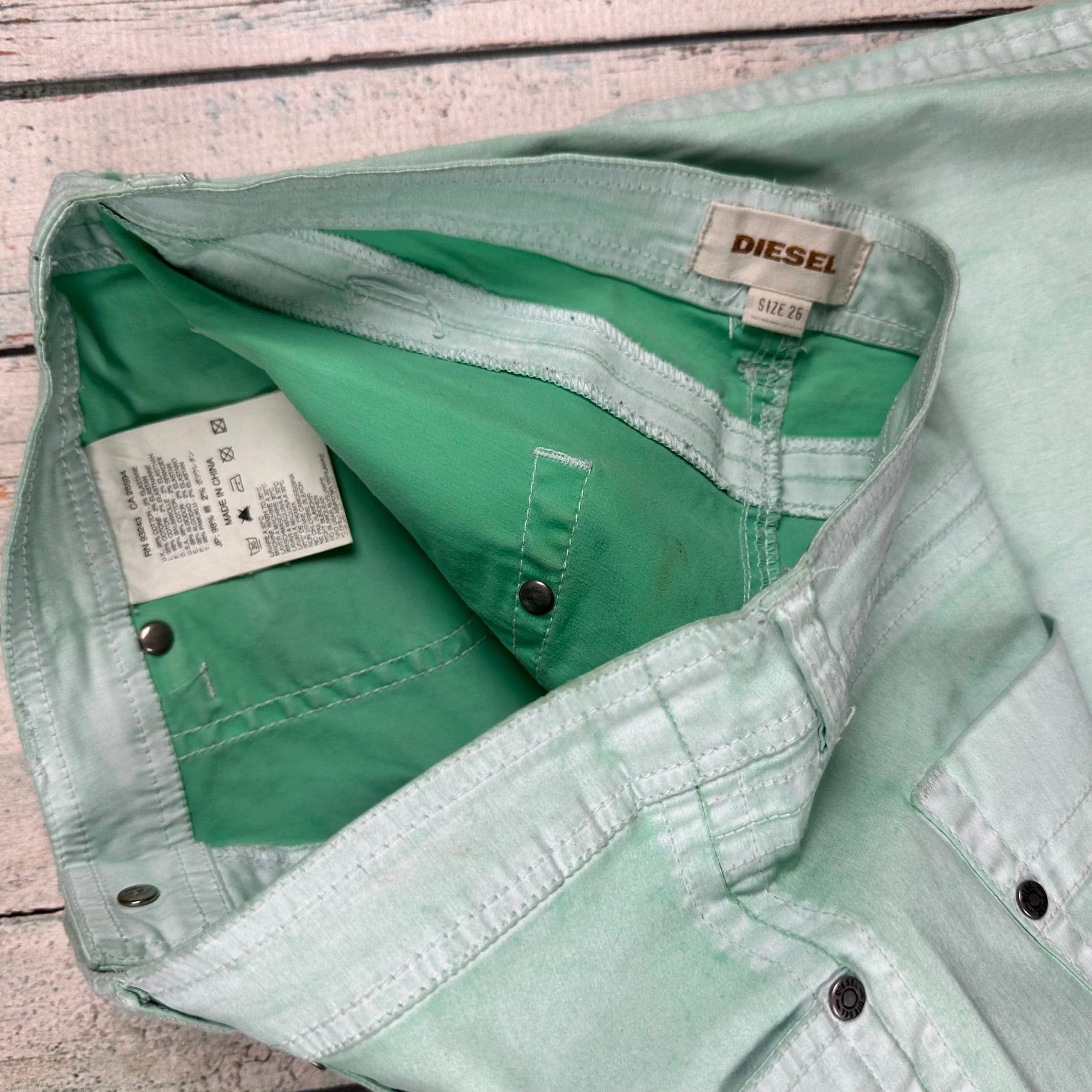 Diesel Green Garment Dyed Low Rise Ankle Jeans -Size 26 — photo 4 of 6