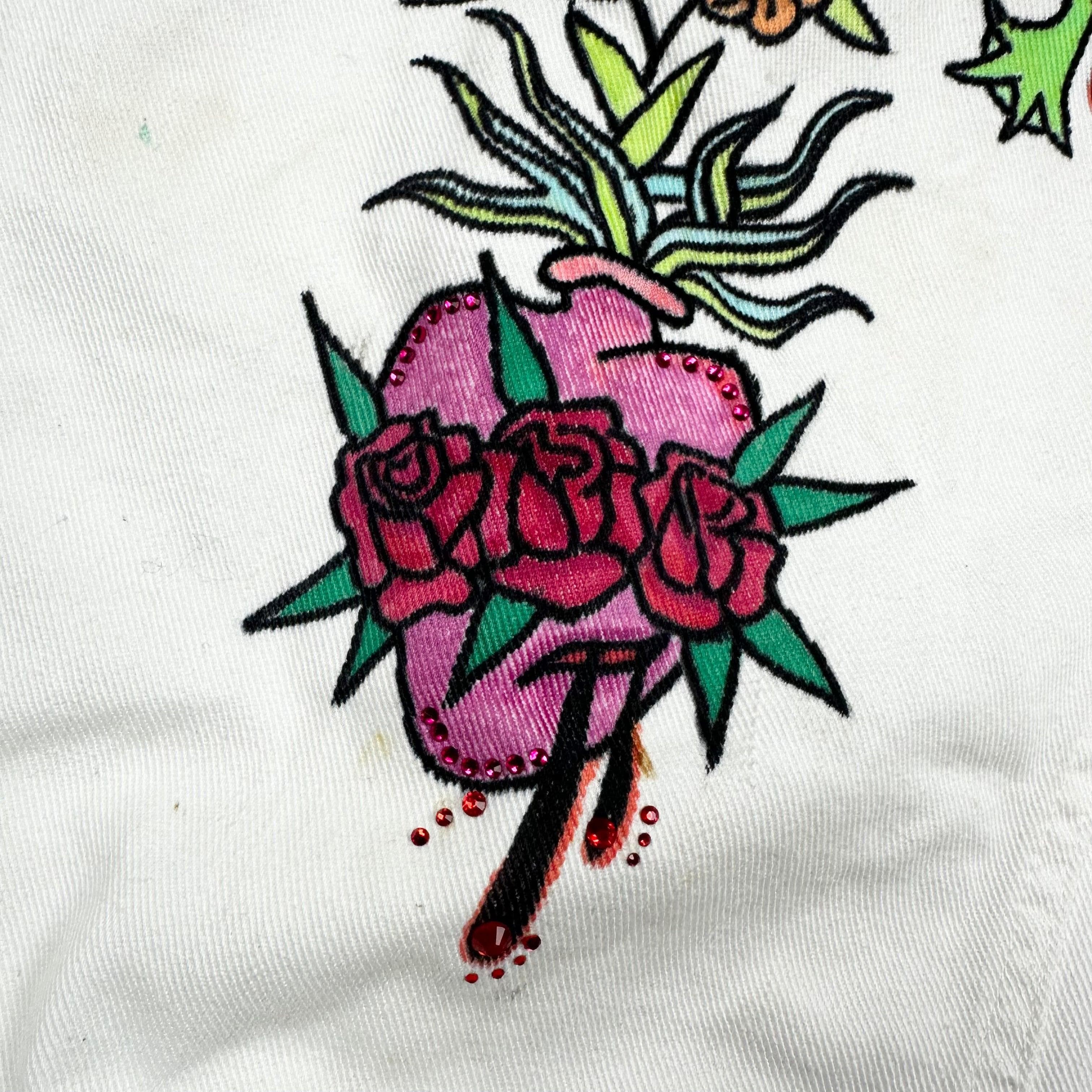 AMCO Vintage 1970's White Tattoo Print Denim Jacket - Size XS — photo 5 of 8