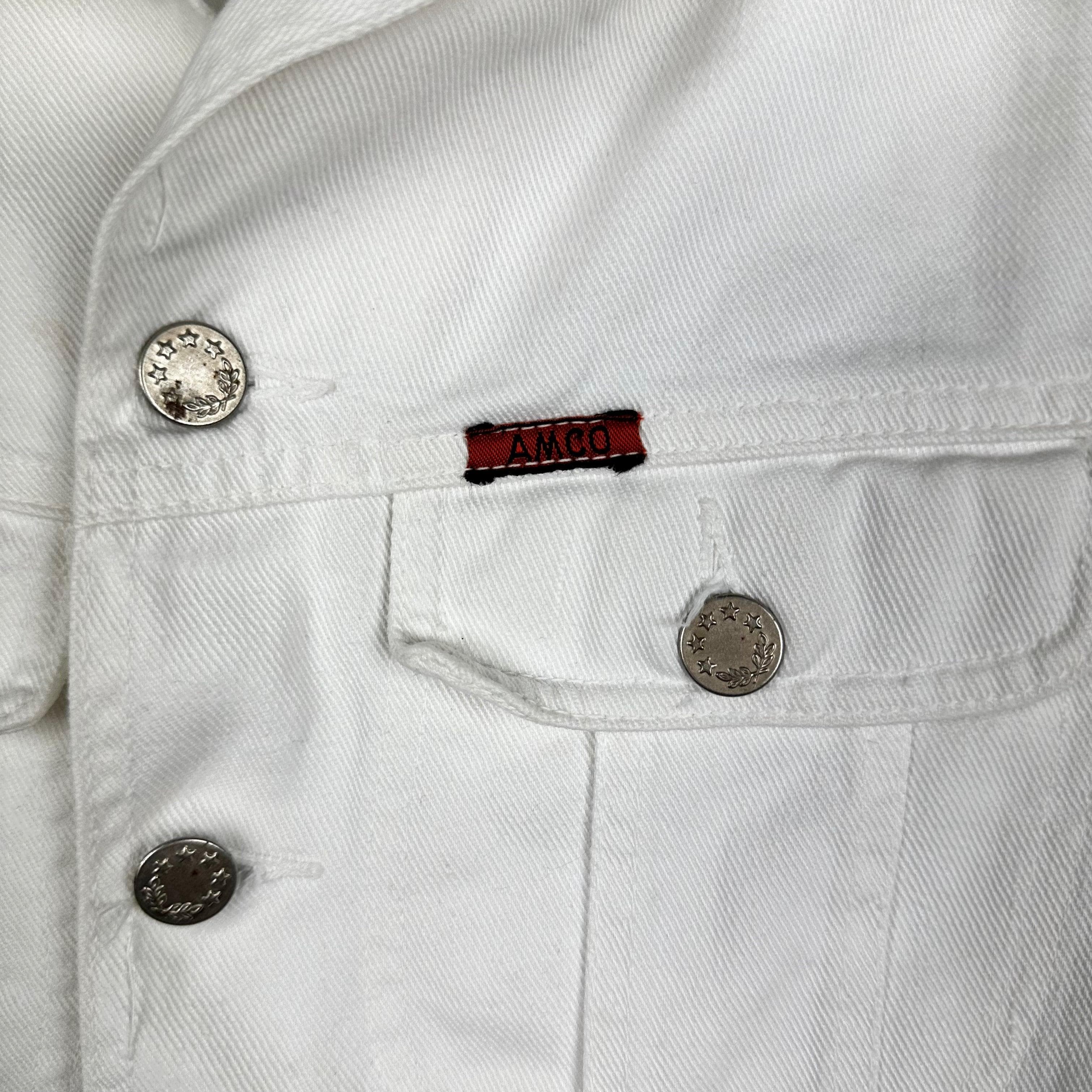 AMCO Vintage 1970's White Tattoo Print Denim Jacket - Size XS — photo 6 of 8