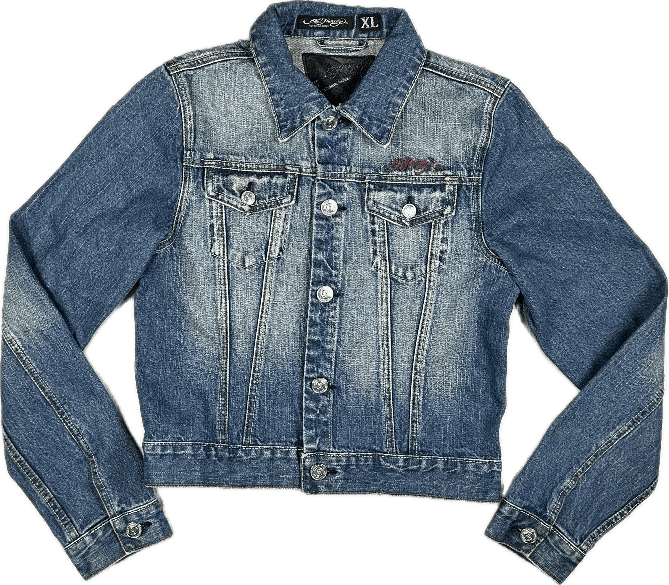 Ed Hardy NY Tattoo Print Ladies Denim Jacket - Suit Size M — photo 2 of 6