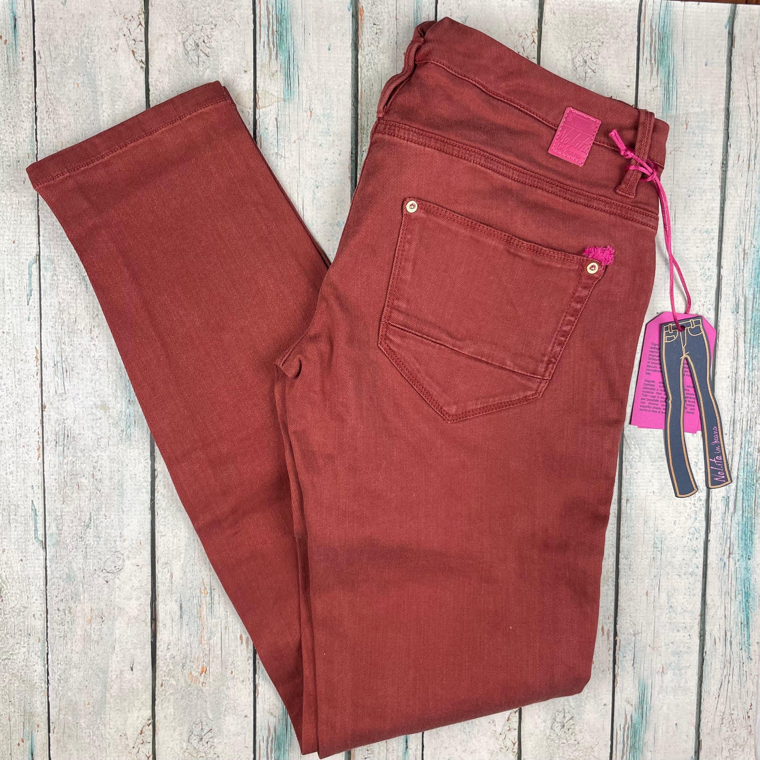 NWT - Nolita in Jeans - Stunning Italian Brick Red Jeans -Size 30 — photo 5 of 7