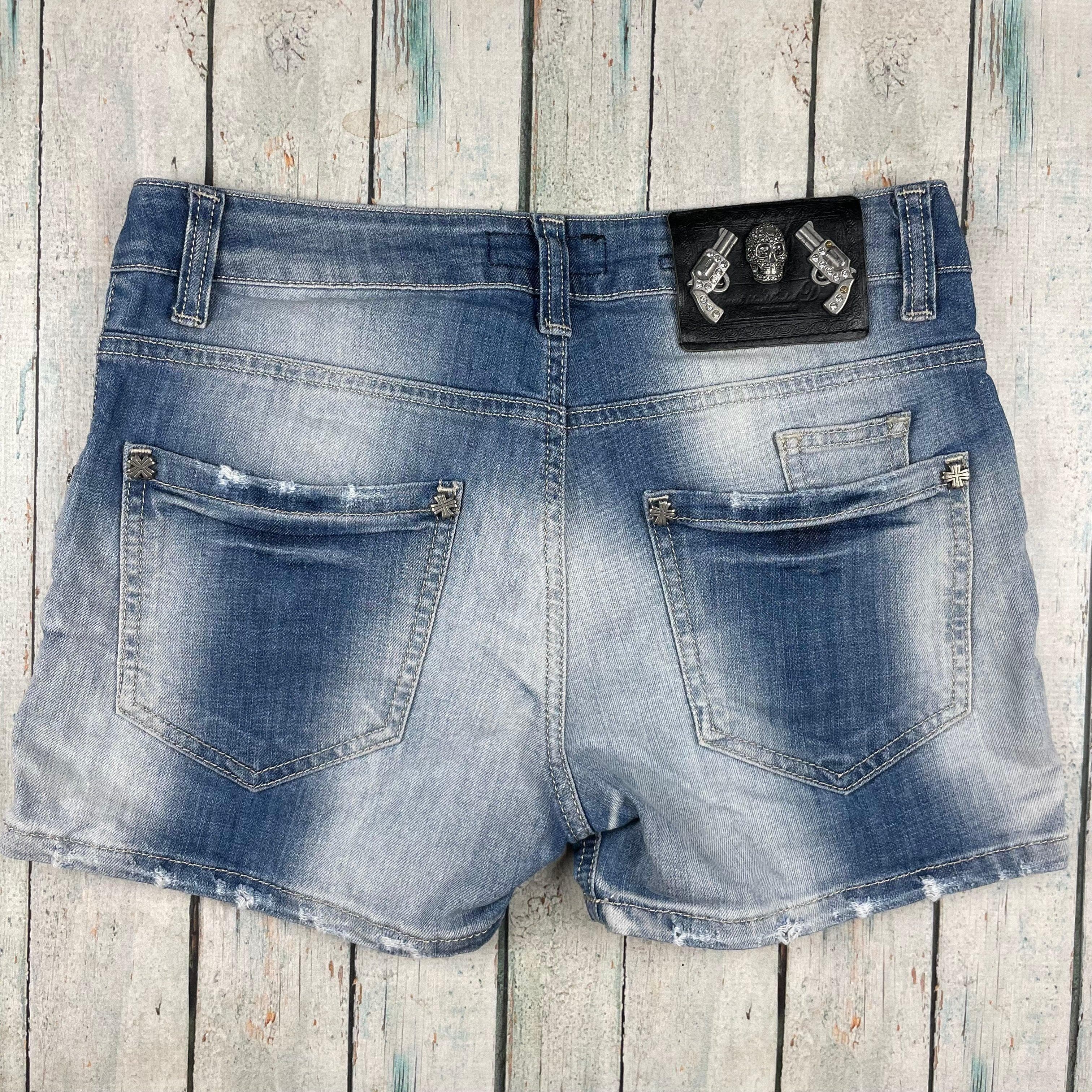 Philipp Plein Ladies Destroyed Denim Shorts Rare HTF -Size 28 — photo 6 of 7