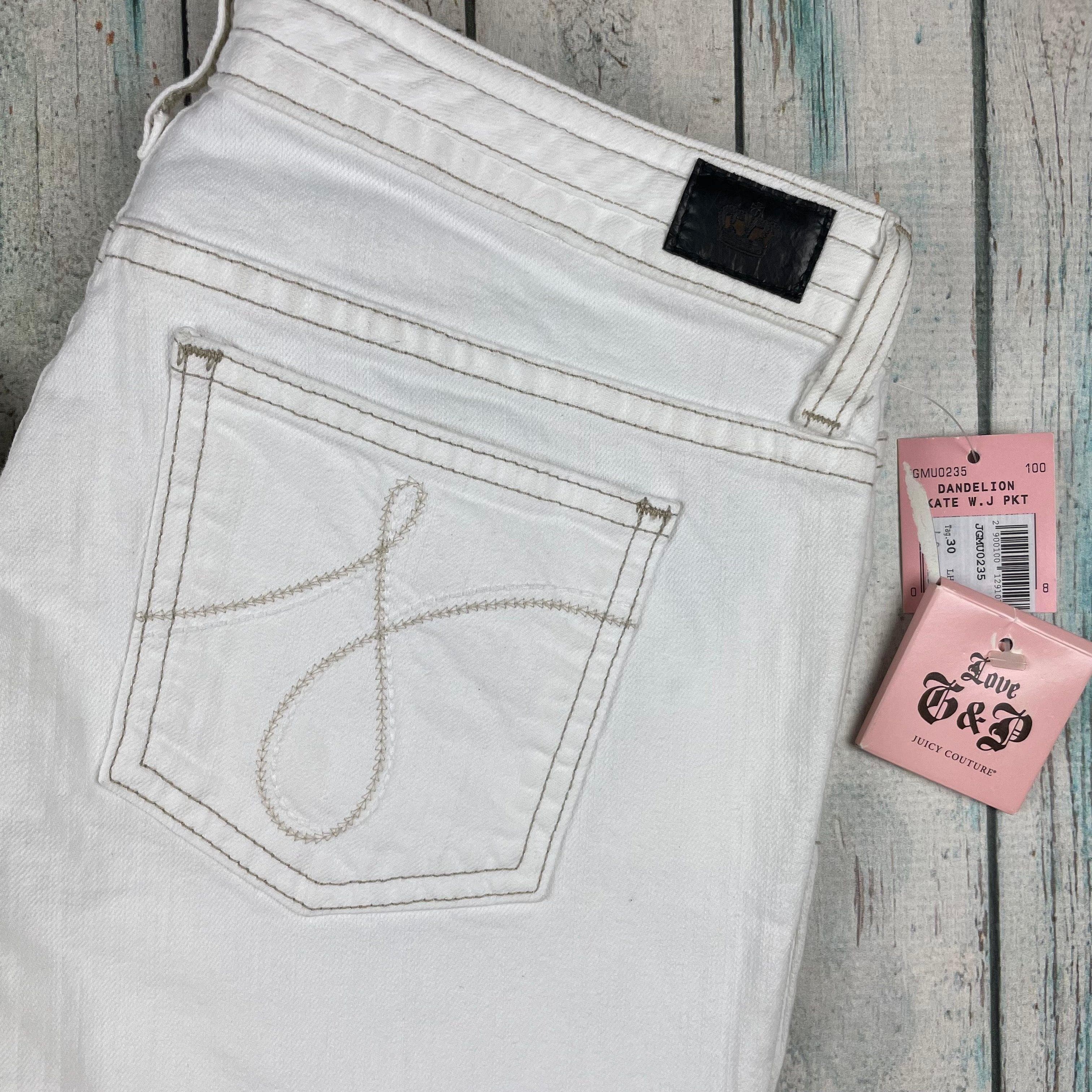 NWT -Juicy Couture 'Kate' Low Rise Slim Fit White Jeans -Size 30 — photo 3 of 6