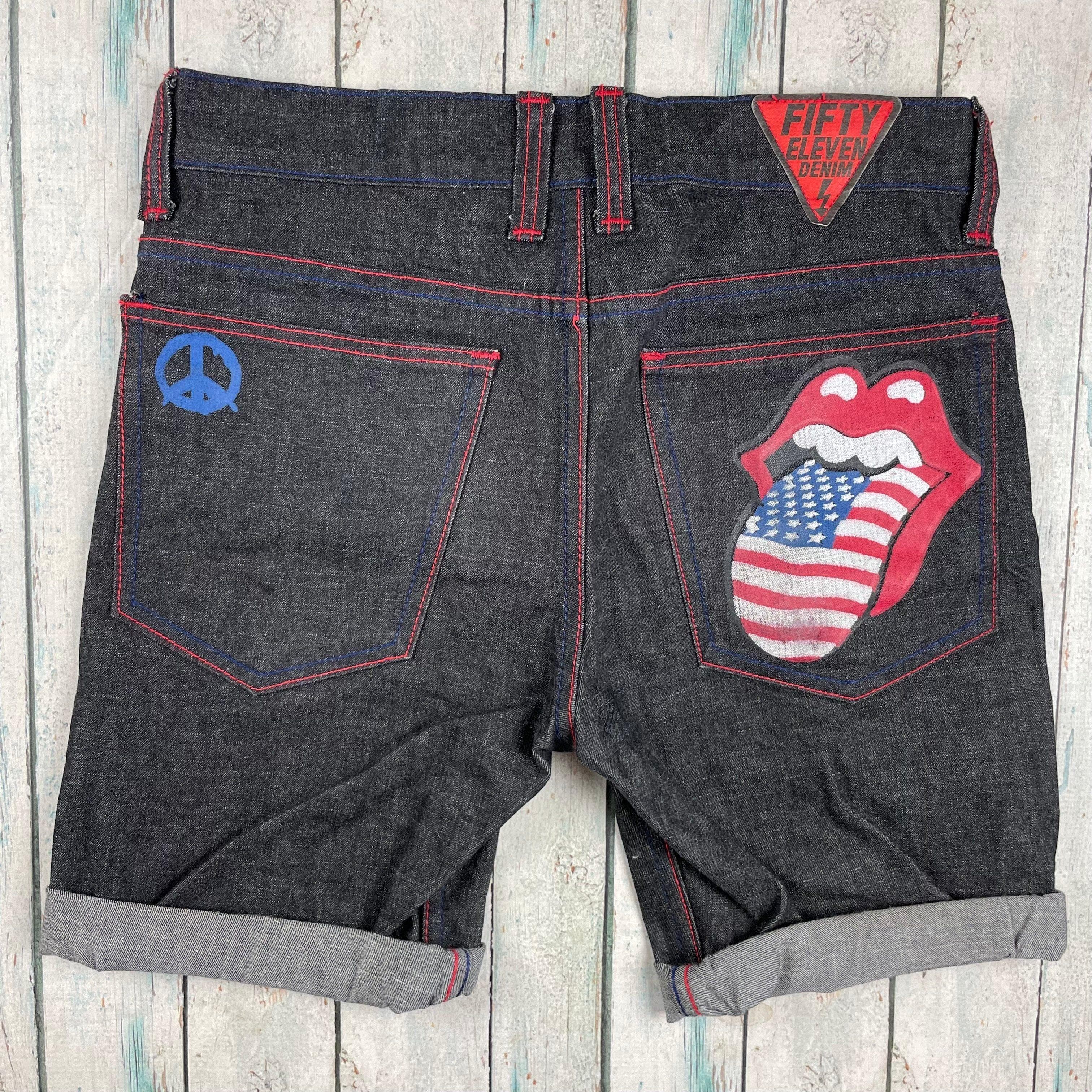 Fifty Eleven Jeans Black Printed Leg Denim Shorts - Size 28 — photo 5 of 7