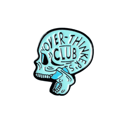 'Over Thinkers Club' Skull Shaped - Enamel Pin — photo 1 of 3