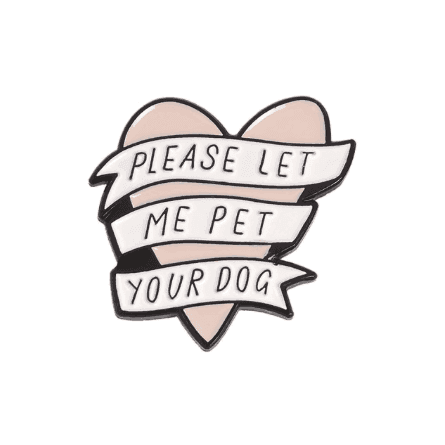 'Please let me pet your dog' Ribbon Heart - Enamel Pin — photo 1 of 3