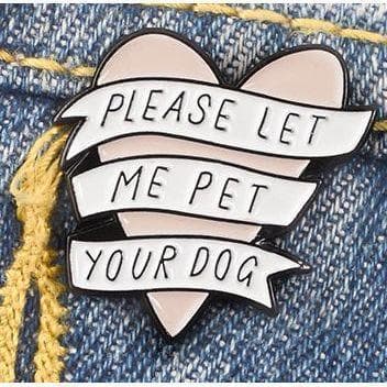 'Please let me pet your dog' Ribbon Heart - Enamel Pin — photo 2 of 3