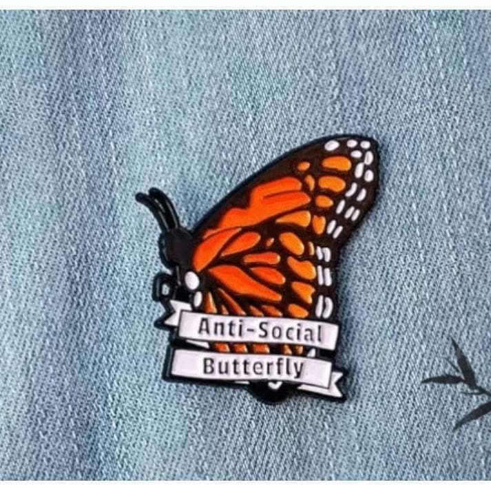 Anti-Social Butterfy - Enamel Pin — photo 2 of 3
