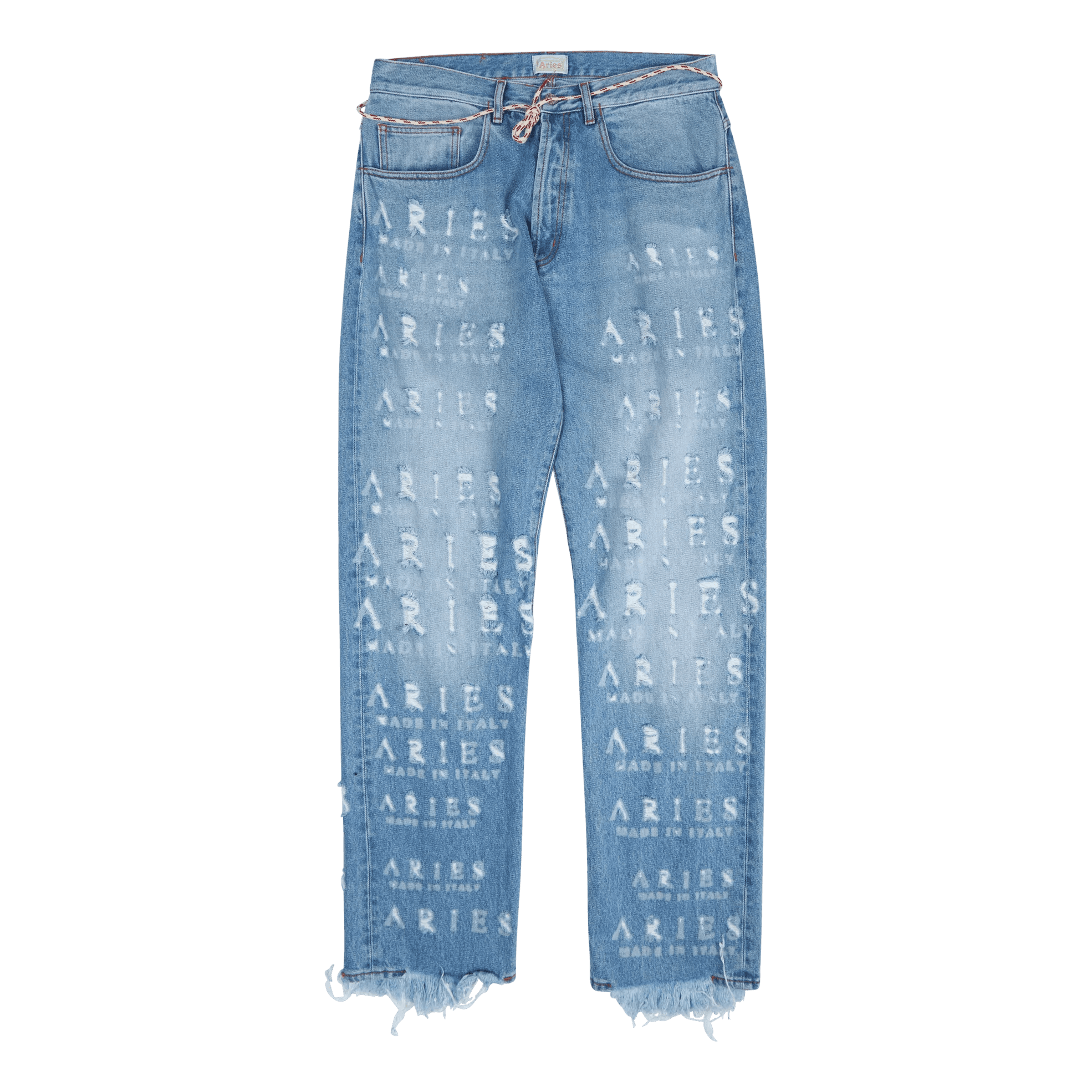 NWT- Aries Mens 'Betten' Destroyed Logo Jeans - Size 32/32 — photo 4 of 8