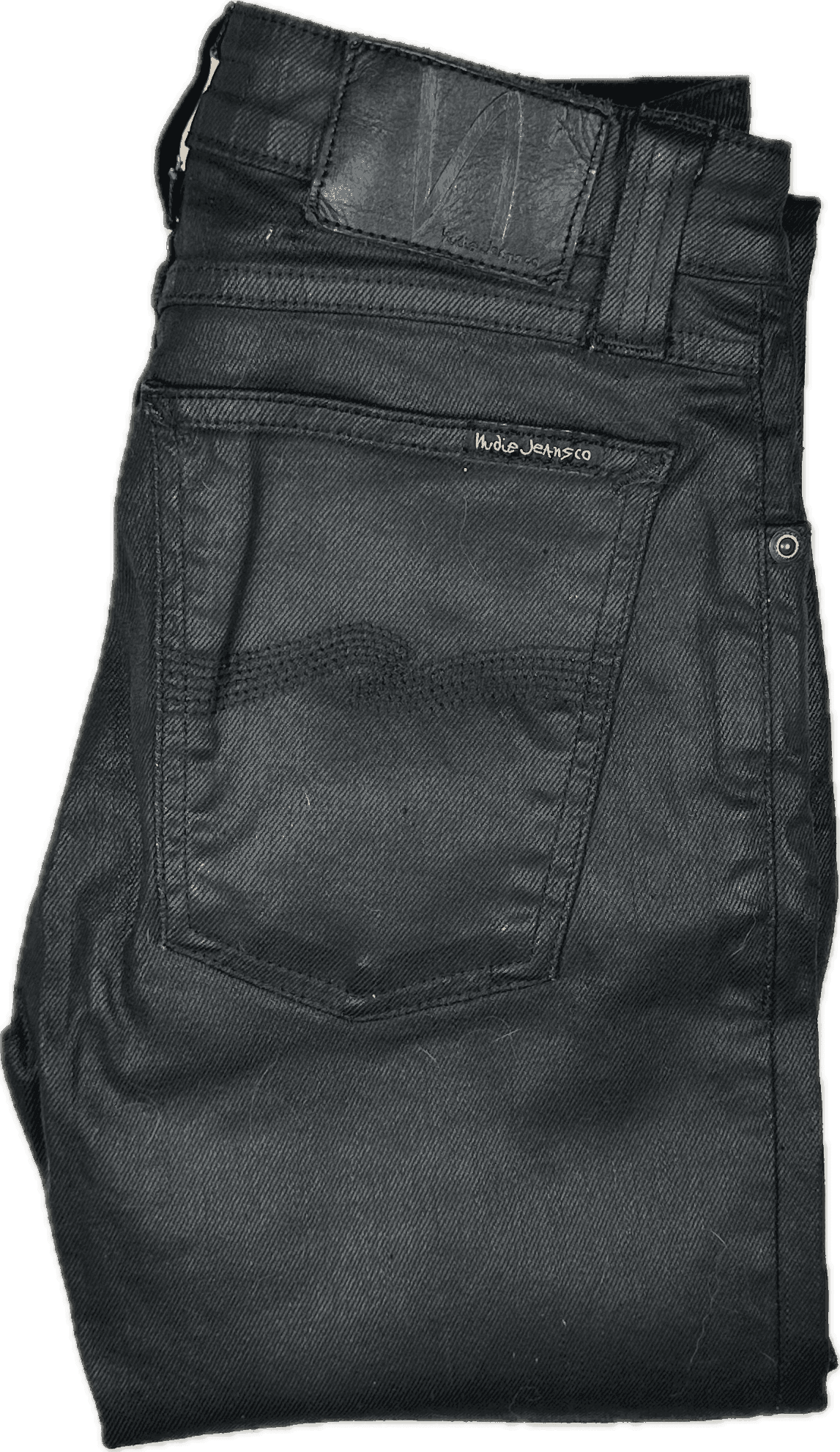 Nudie 'Skinny Sam' Back in Black Wash Coated Denim Jeans- Size 25/32 — photo 3 of 8