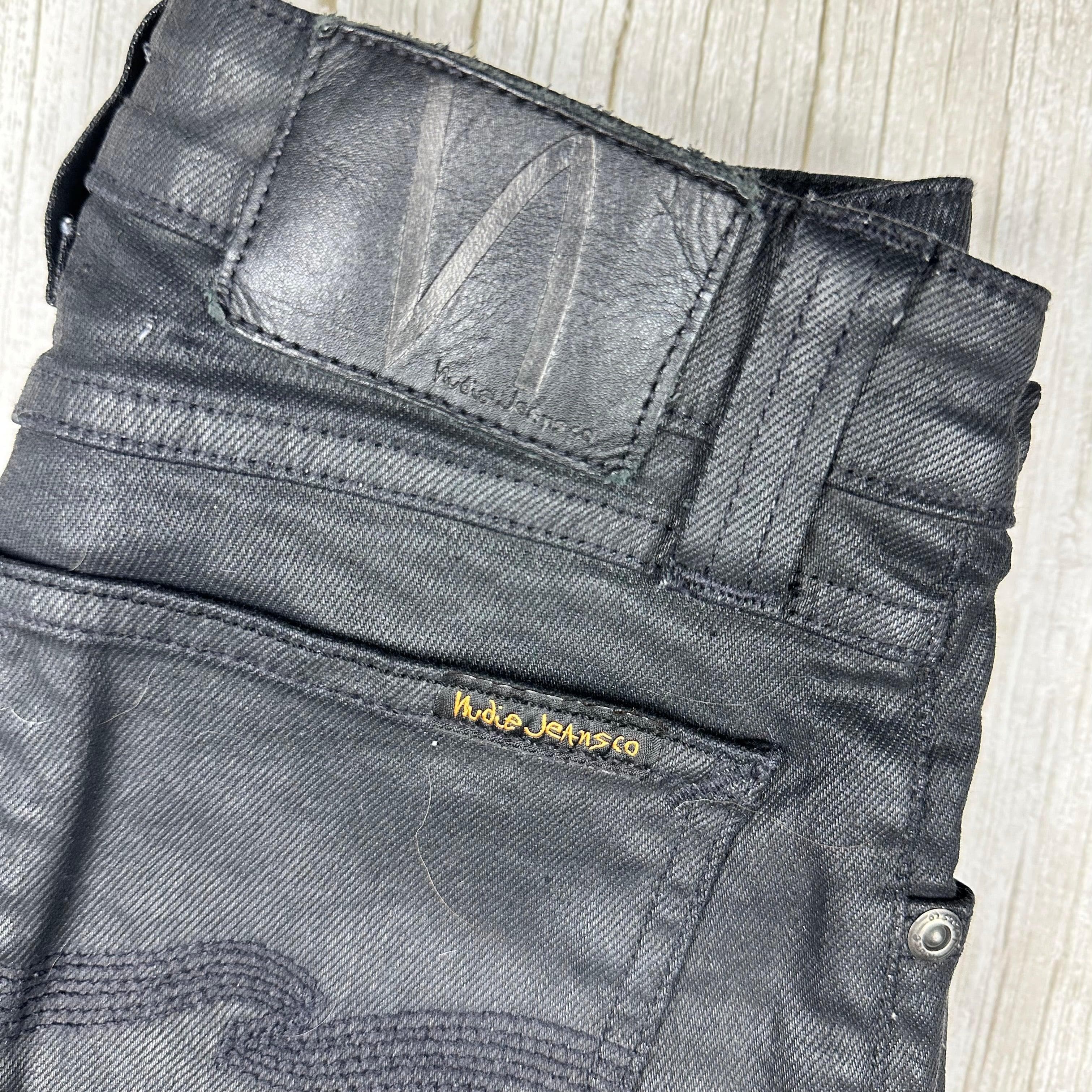 Nudie 'Skinny Sam' Back in Black Wash Coated Denim Jeans- Size 25/32 — photo 6 of 8